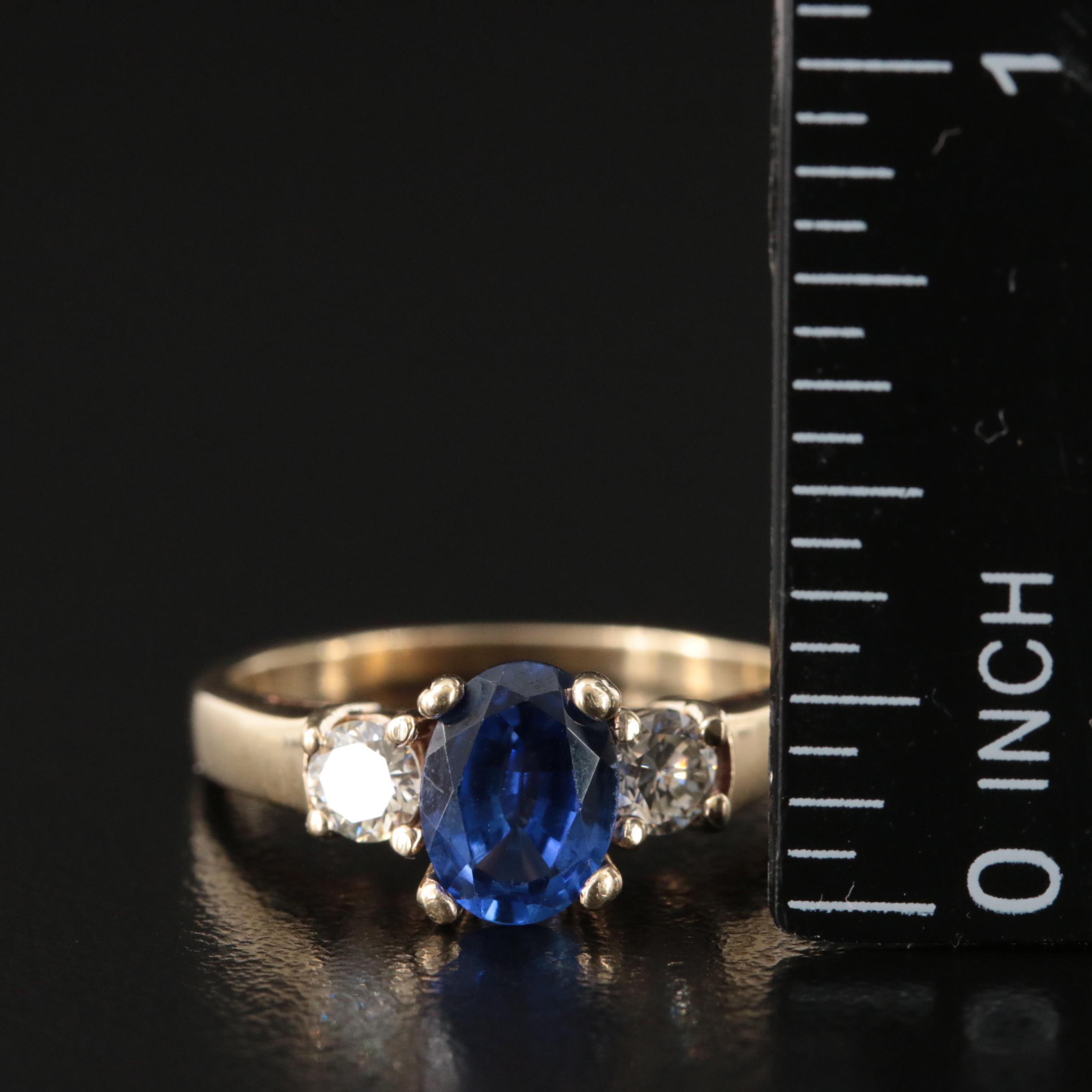 14K Sapphire and Diamond Ring