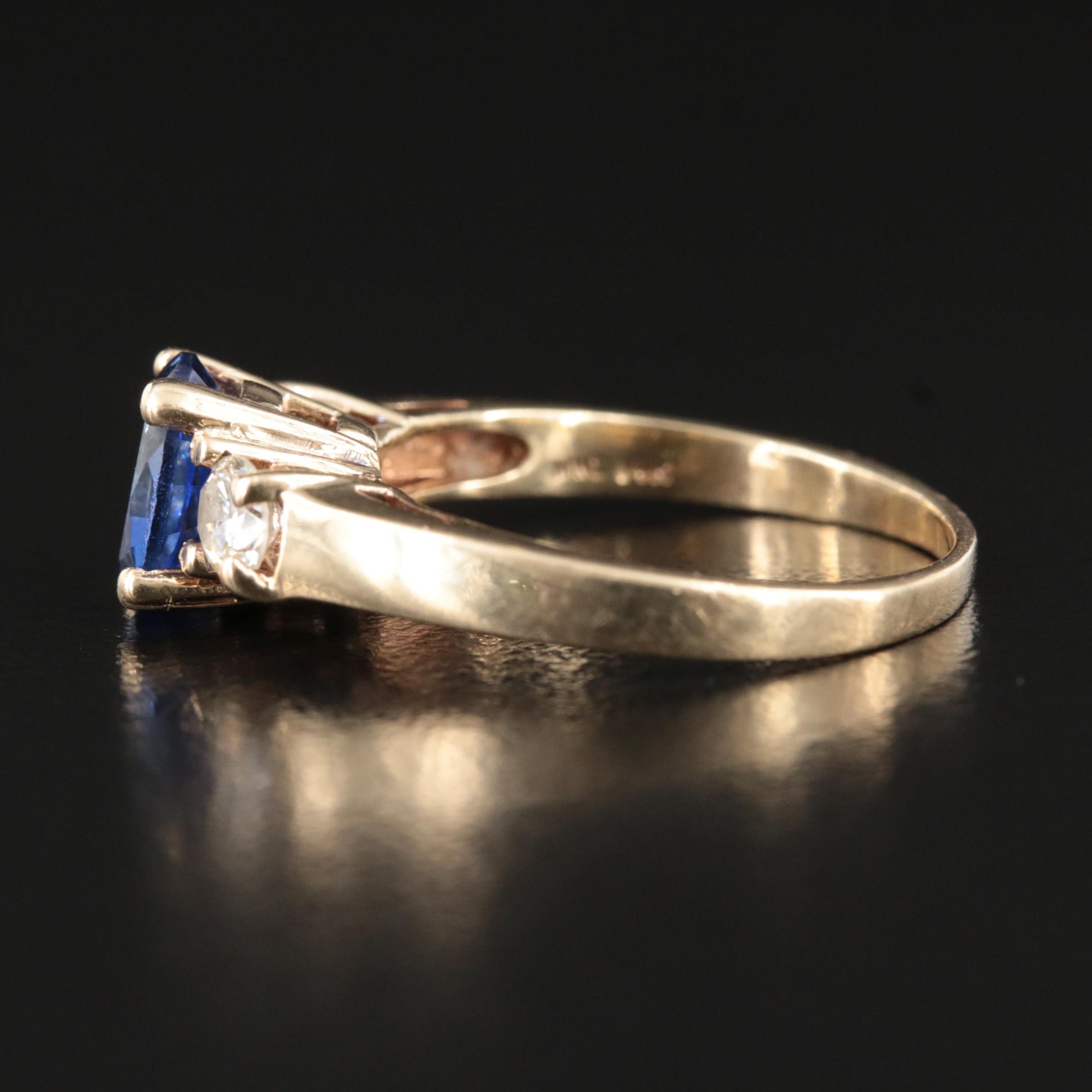 14K Sapphire and Diamond Ring