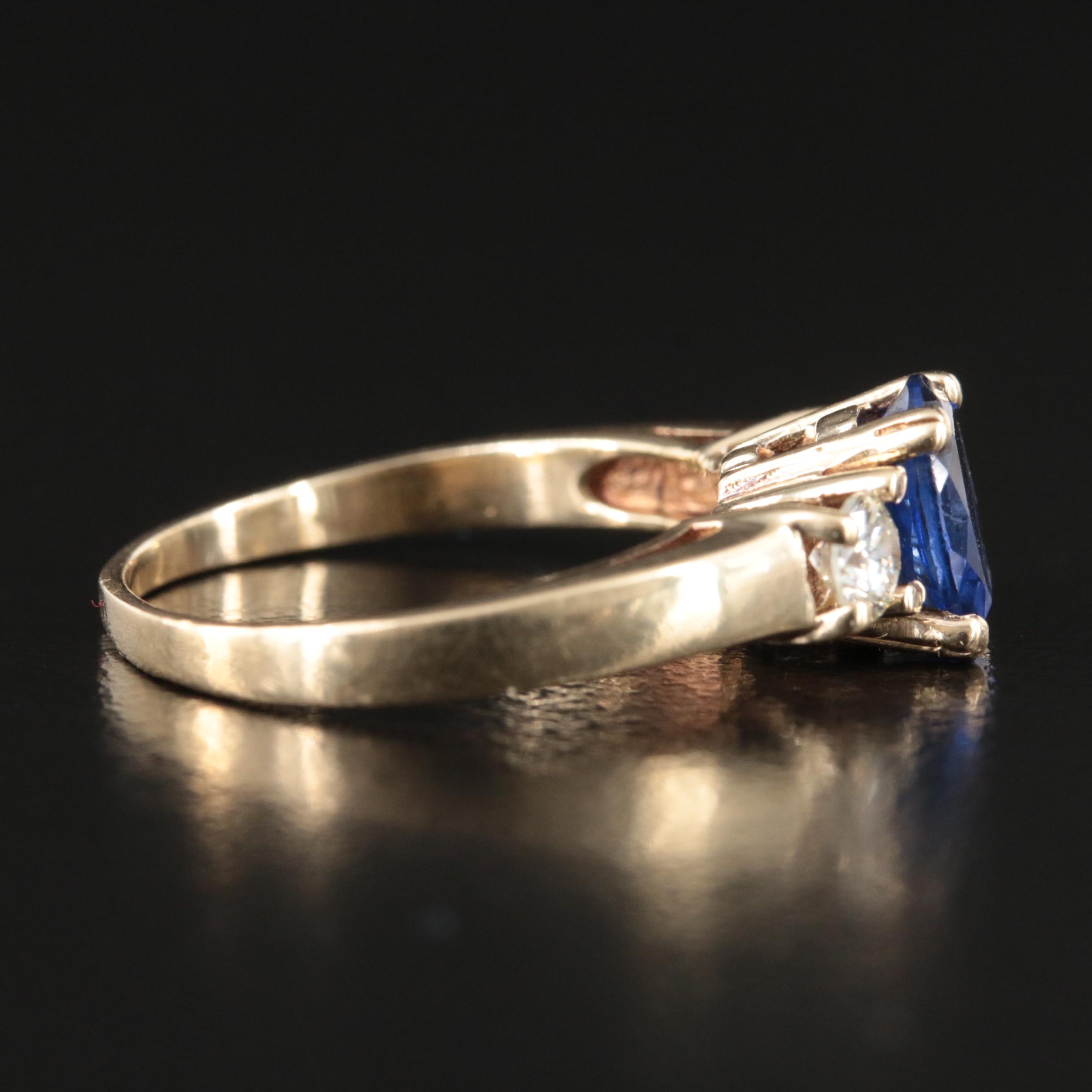14K Sapphire and Diamond Ring