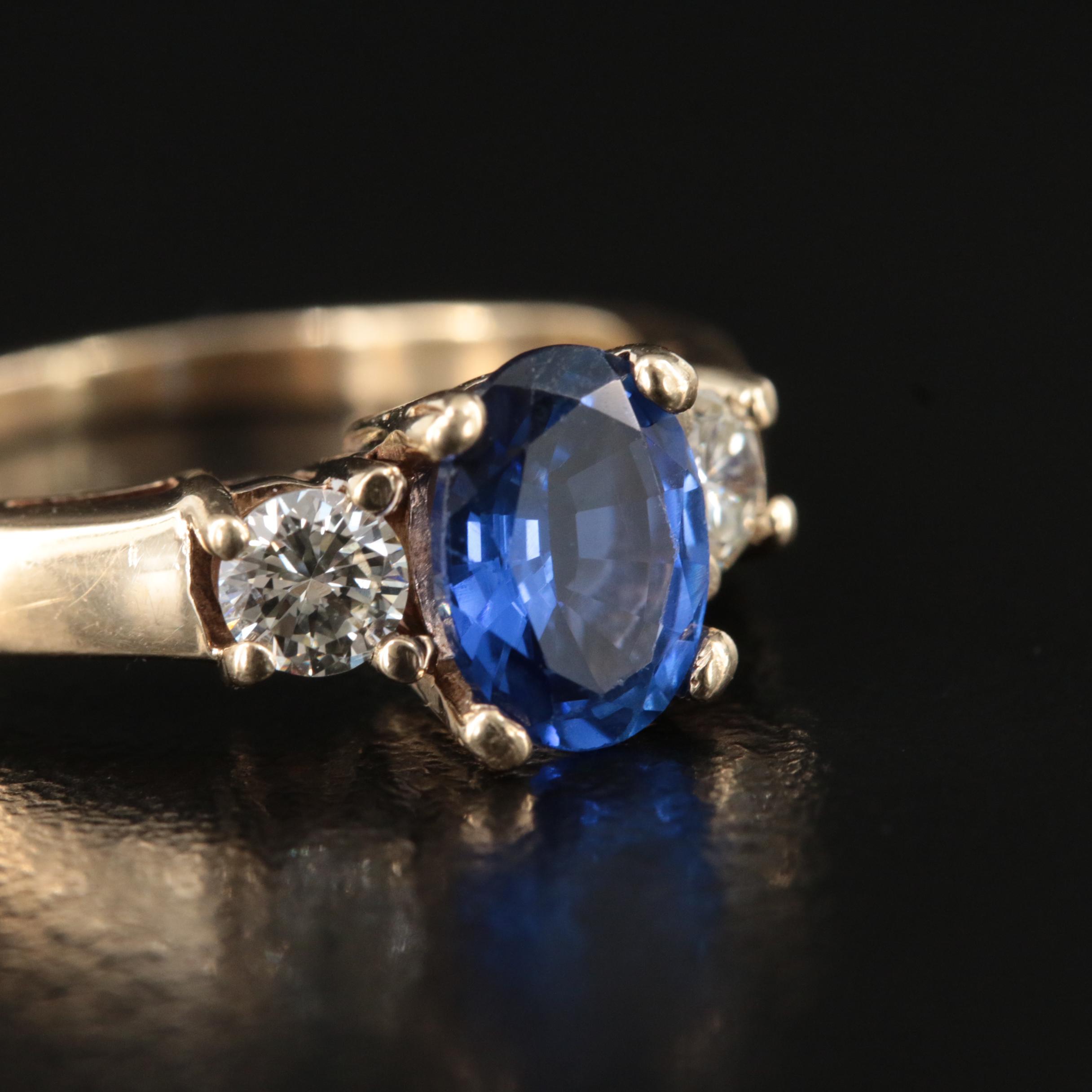 14K Sapphire and Diamond Ring