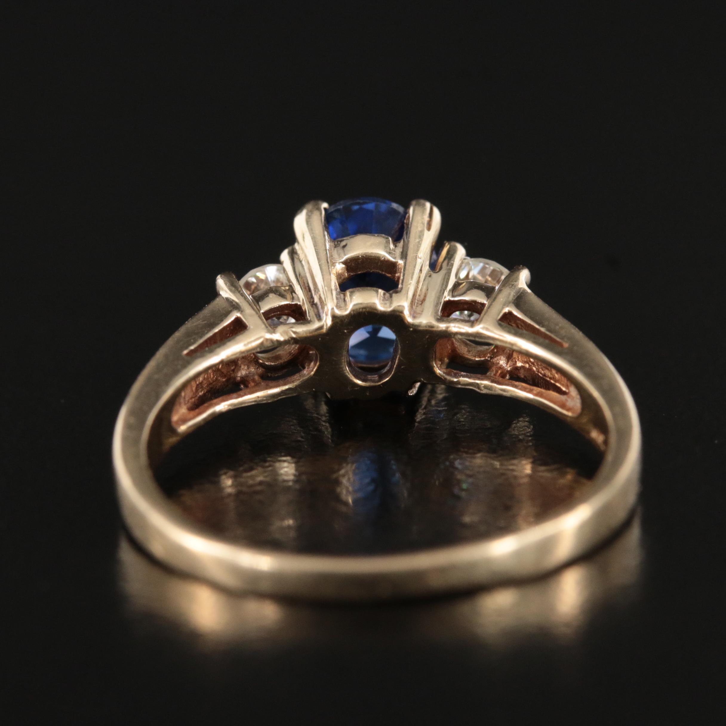 14K Sapphire and Diamond Ring