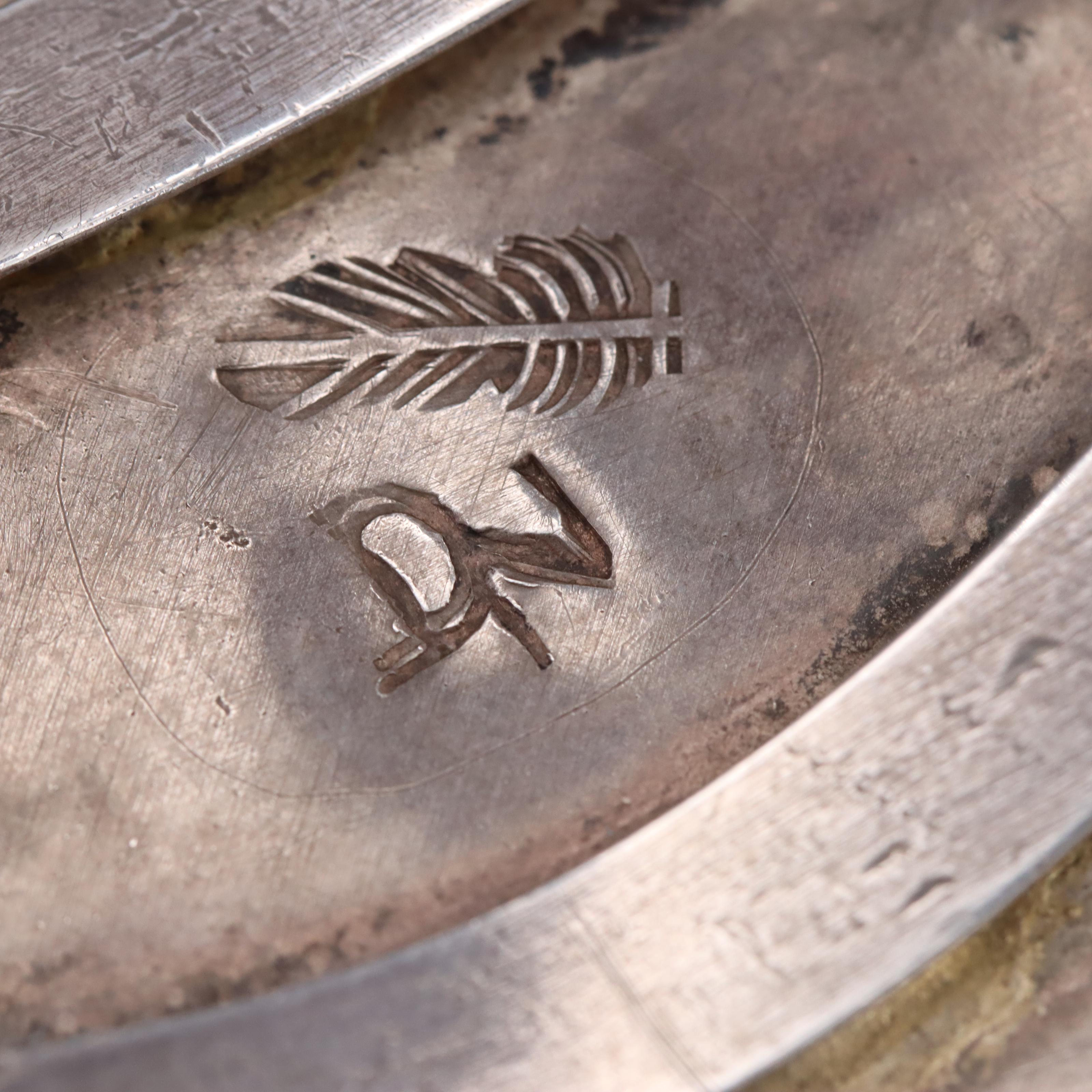 Large-Scale Signed 88.25 x 63.25 mm Turquoise Feather Appliqué Cuff in Sterling