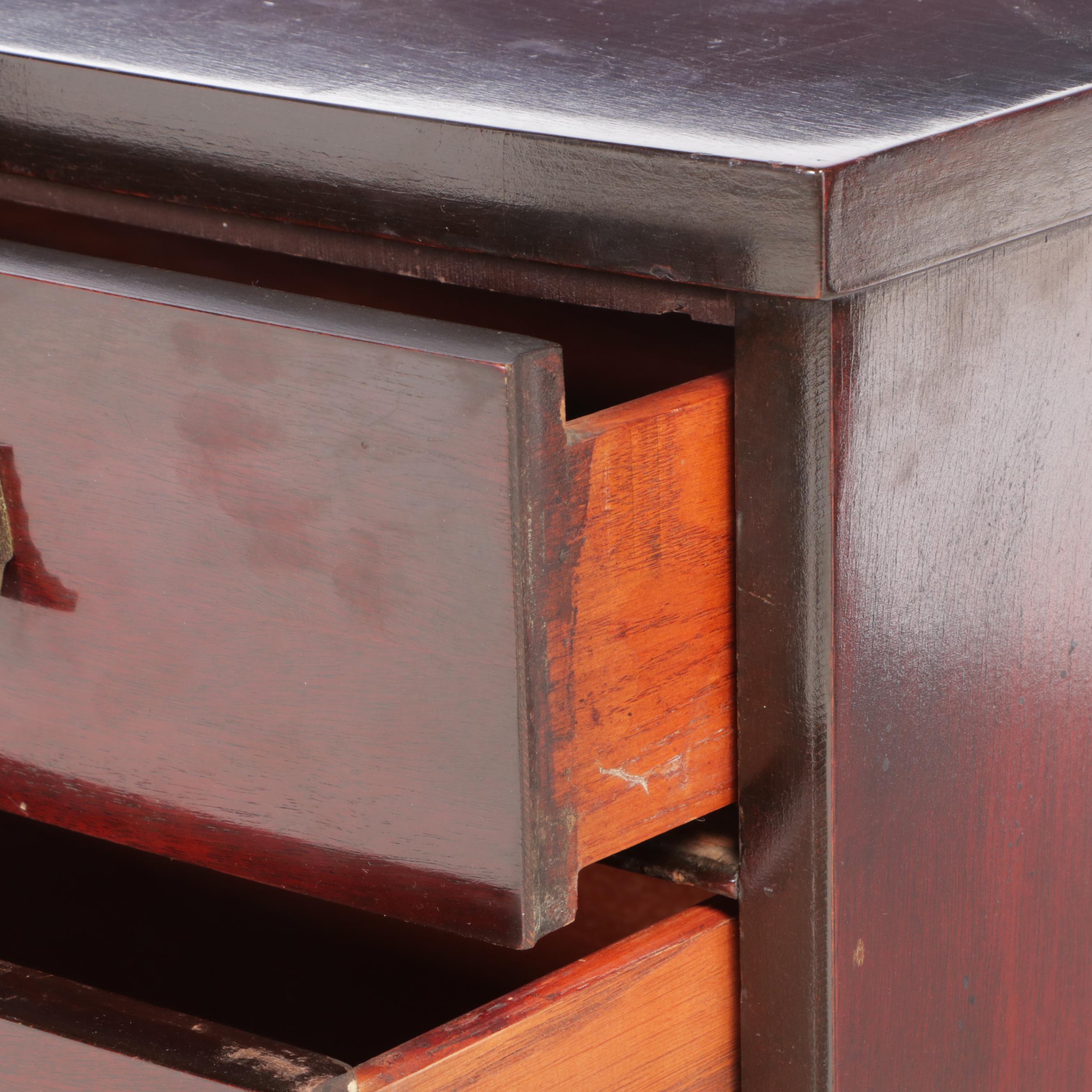 Art Deco Mahogany Five-Drawer Bowfront Chest, Mid-20th Century