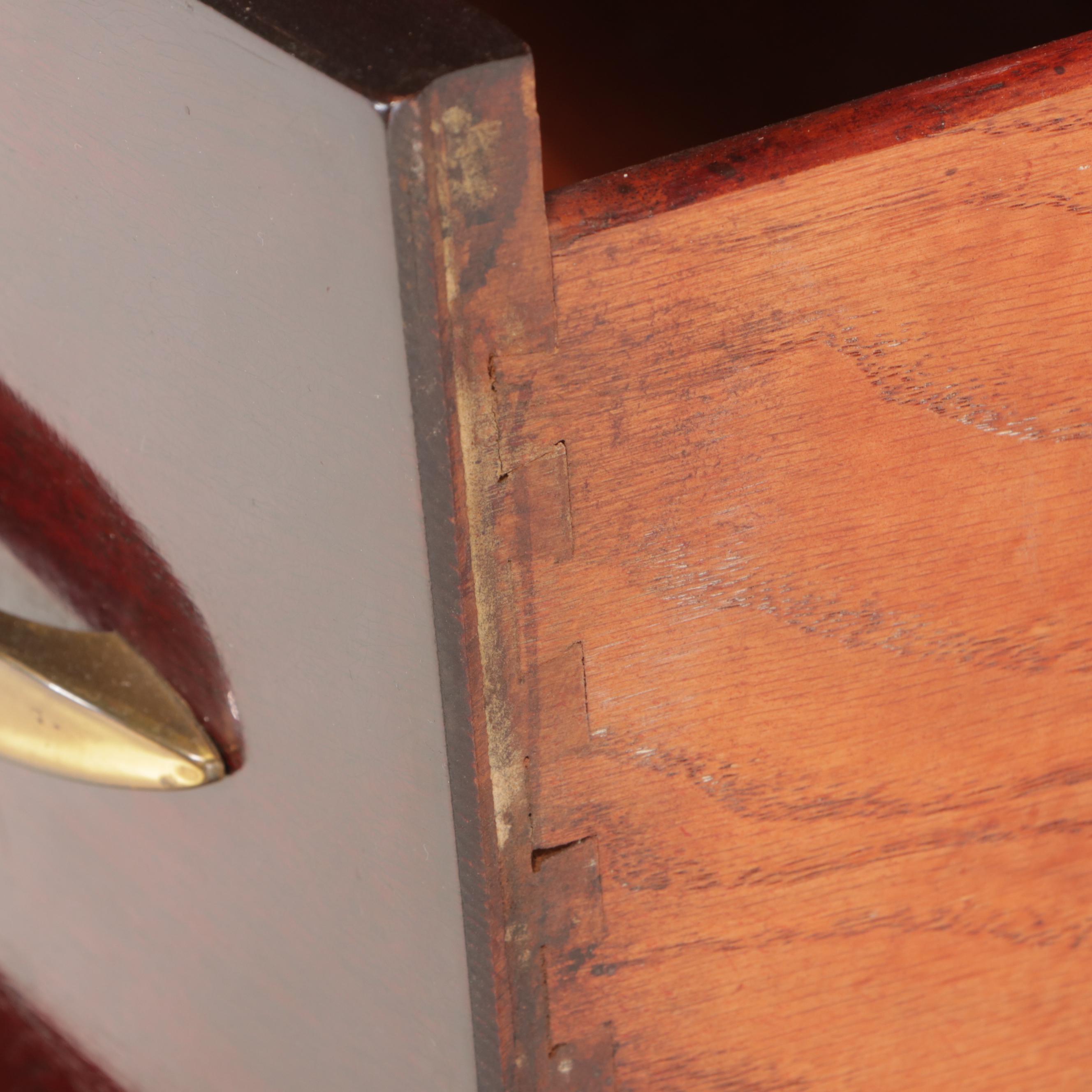 Art Deco Mahogany Five-Drawer Bowfront Chest, Mid-20th Century