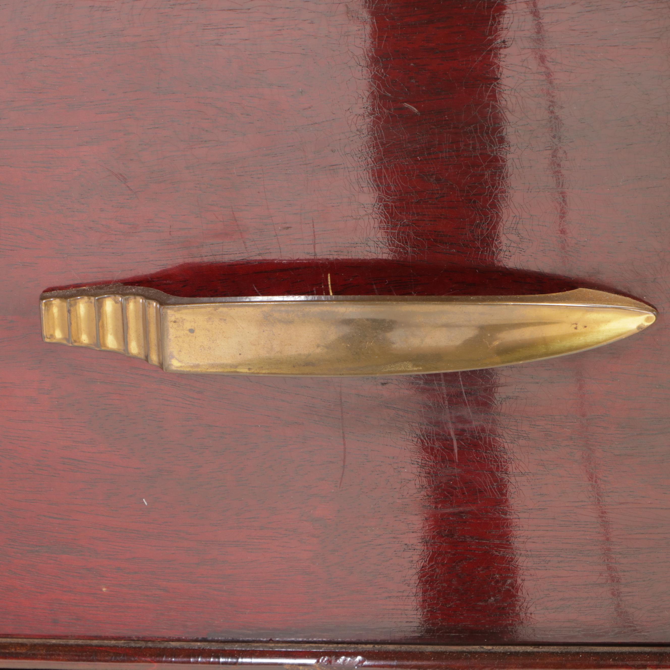 Art Deco Mahogany Five-Drawer Bowfront Chest, Mid-20th Century