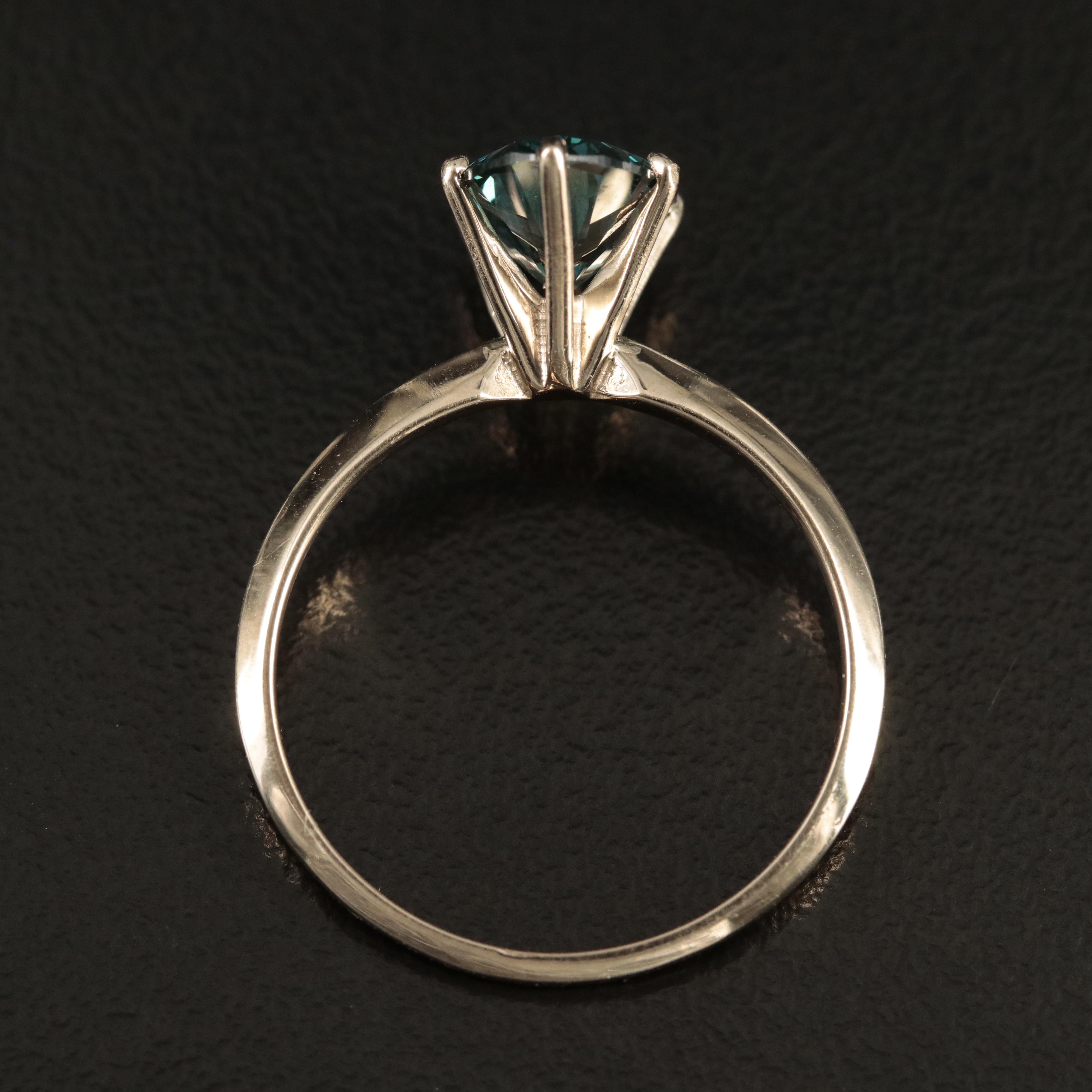 14K 2.21 CT Fancy Dark Blue Diamond Ring