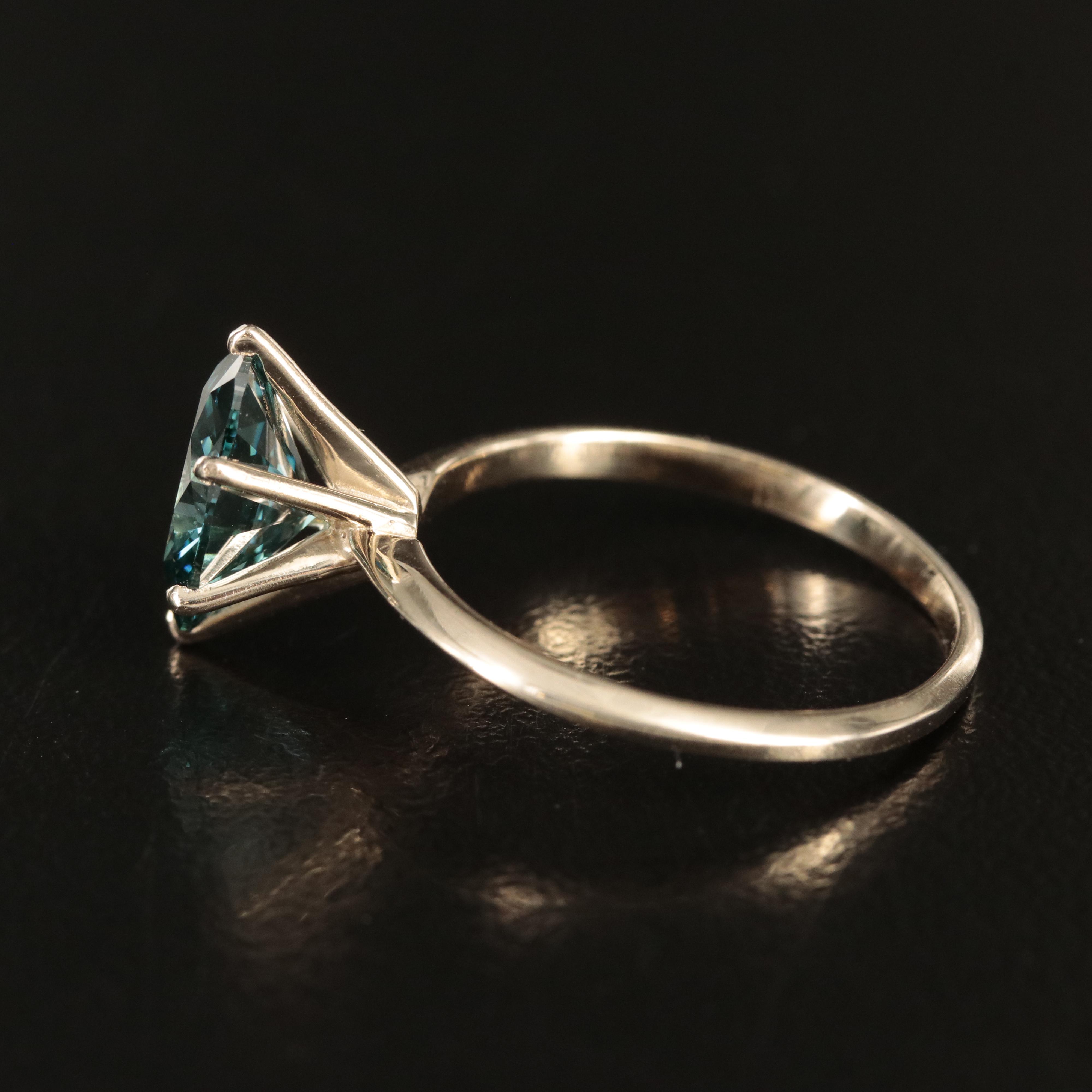 14K 2.21 CT Fancy Dark Blue Diamond Ring