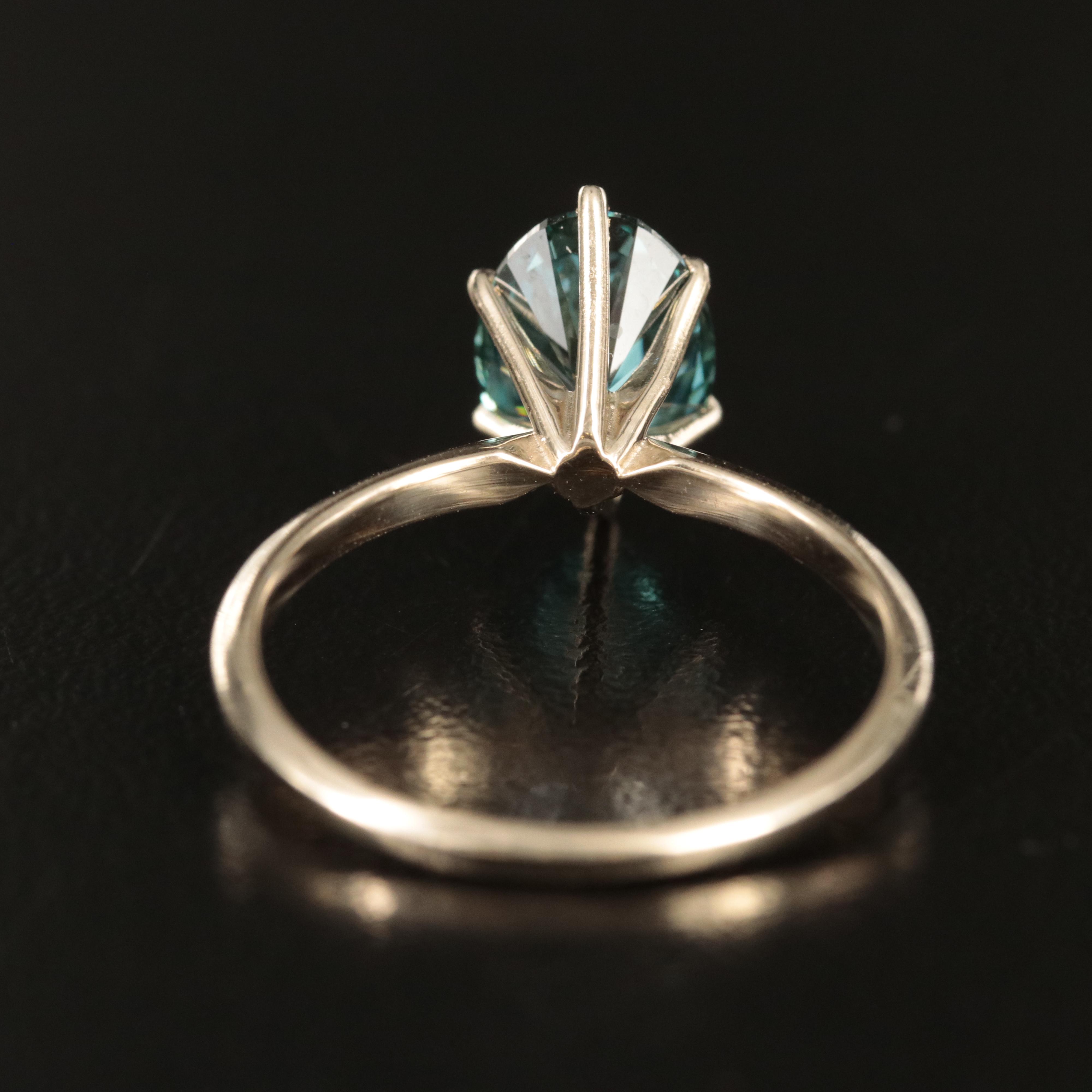 14K 2.21 CT Fancy Dark Blue Diamond Ring