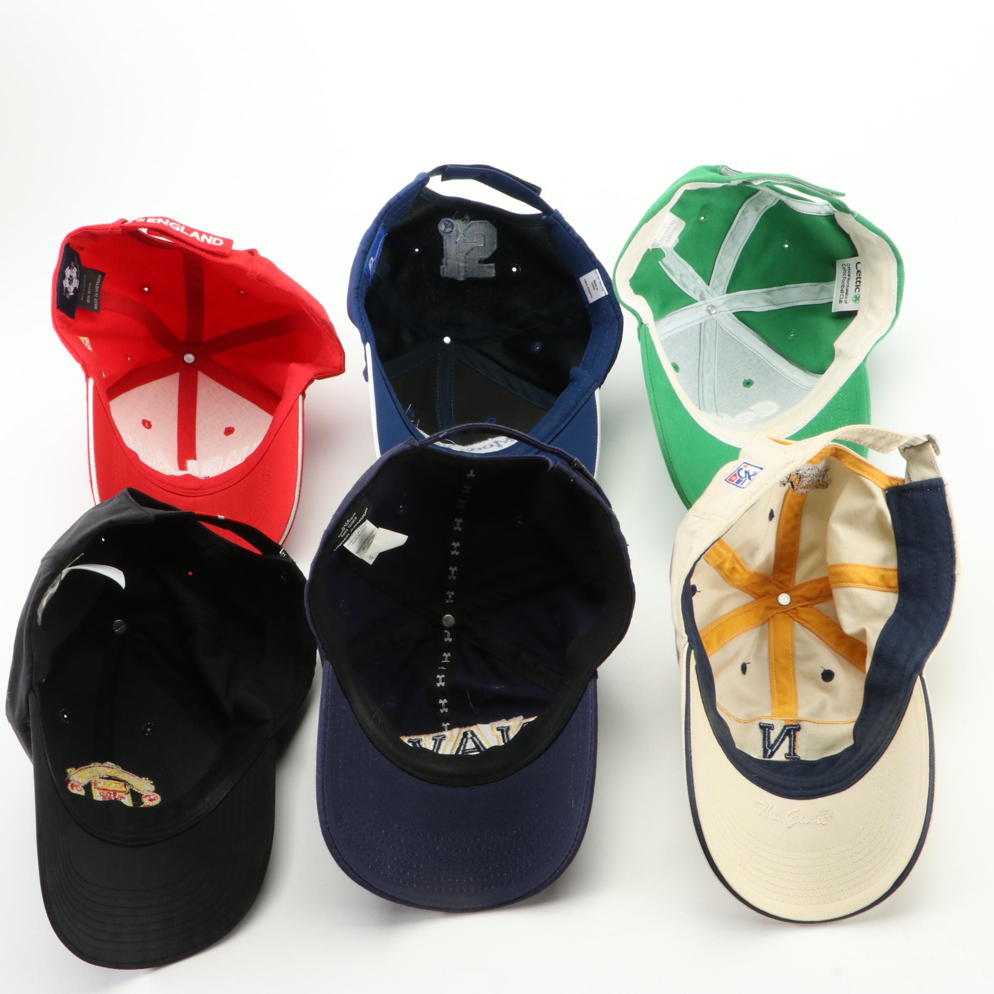 Nike, Under Armour, and Celtic Adjustable Baseball Caps