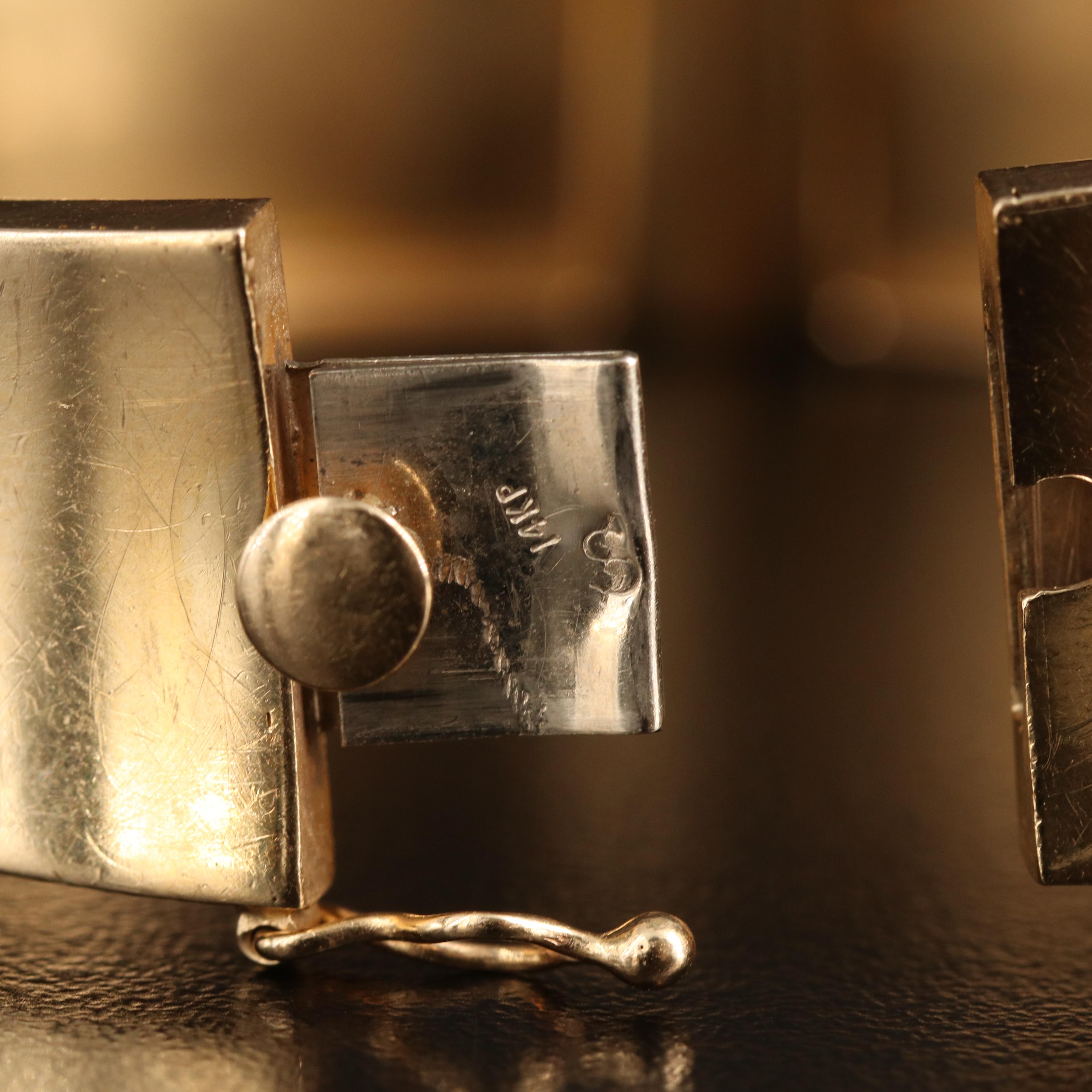 14K Tapered Concave Hinged Bangle