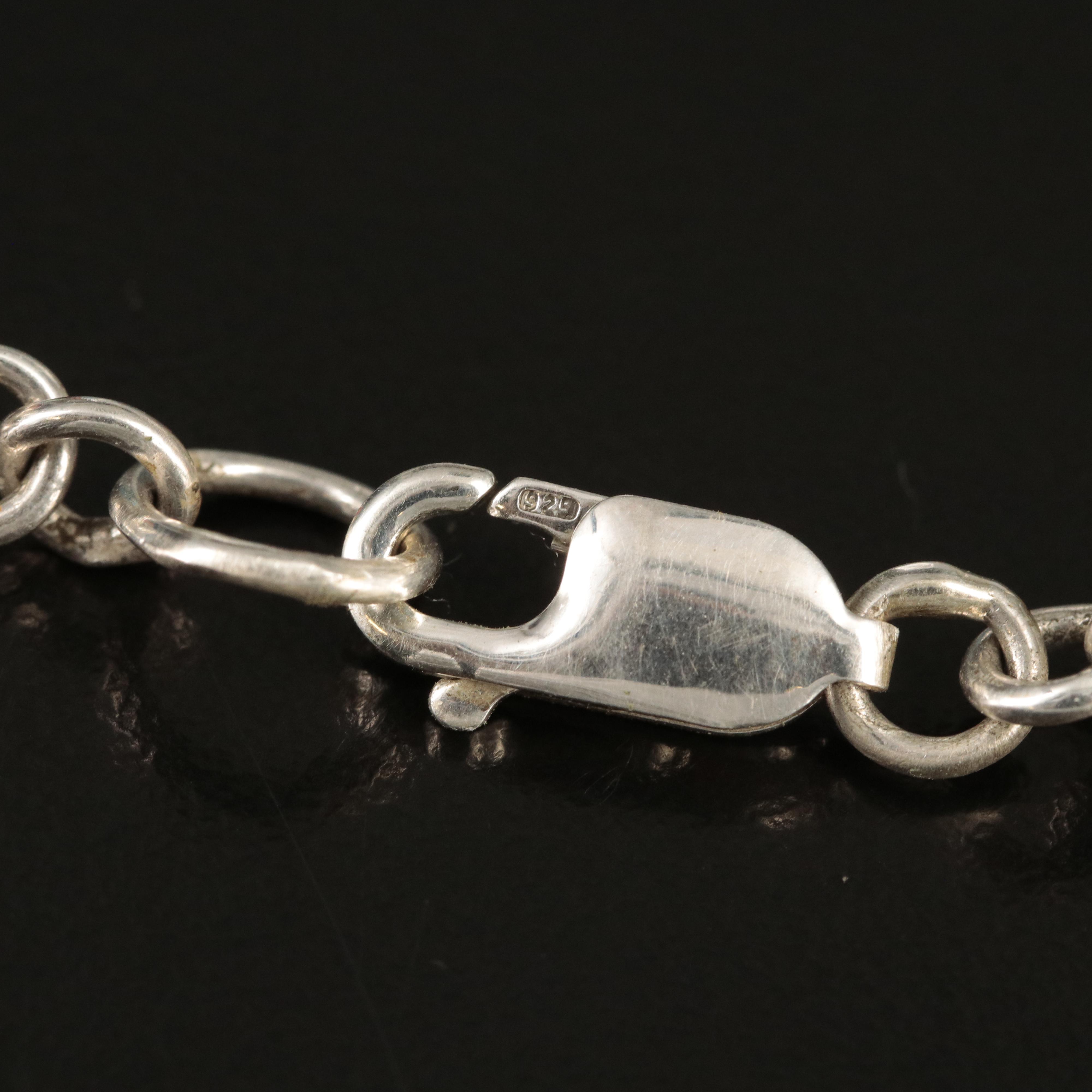 Signed Southwestern Sterling Opal and Coral Reversible Inlay Bracelet