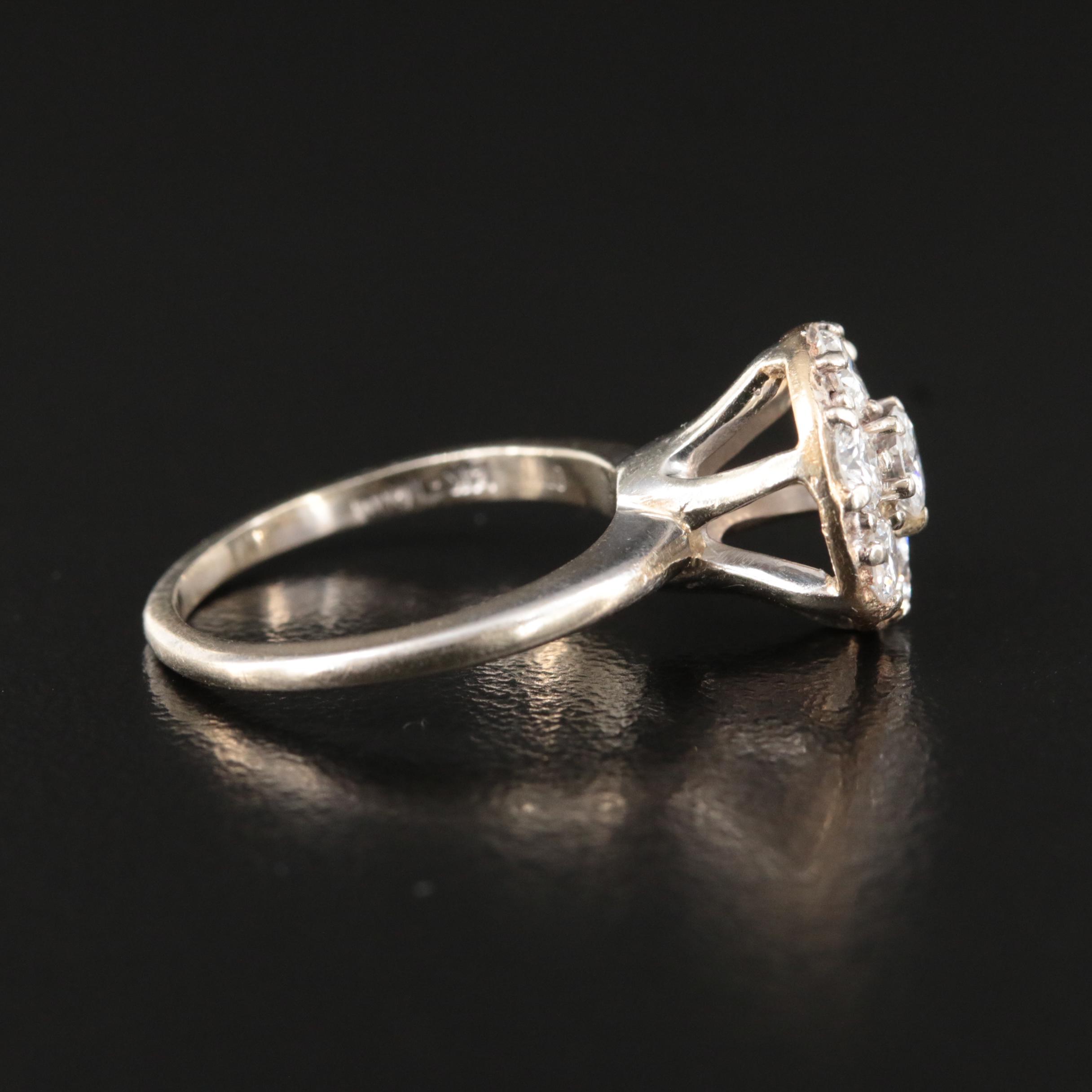 Vintage 14K 1.12 CTW Diamond Cluster Ring