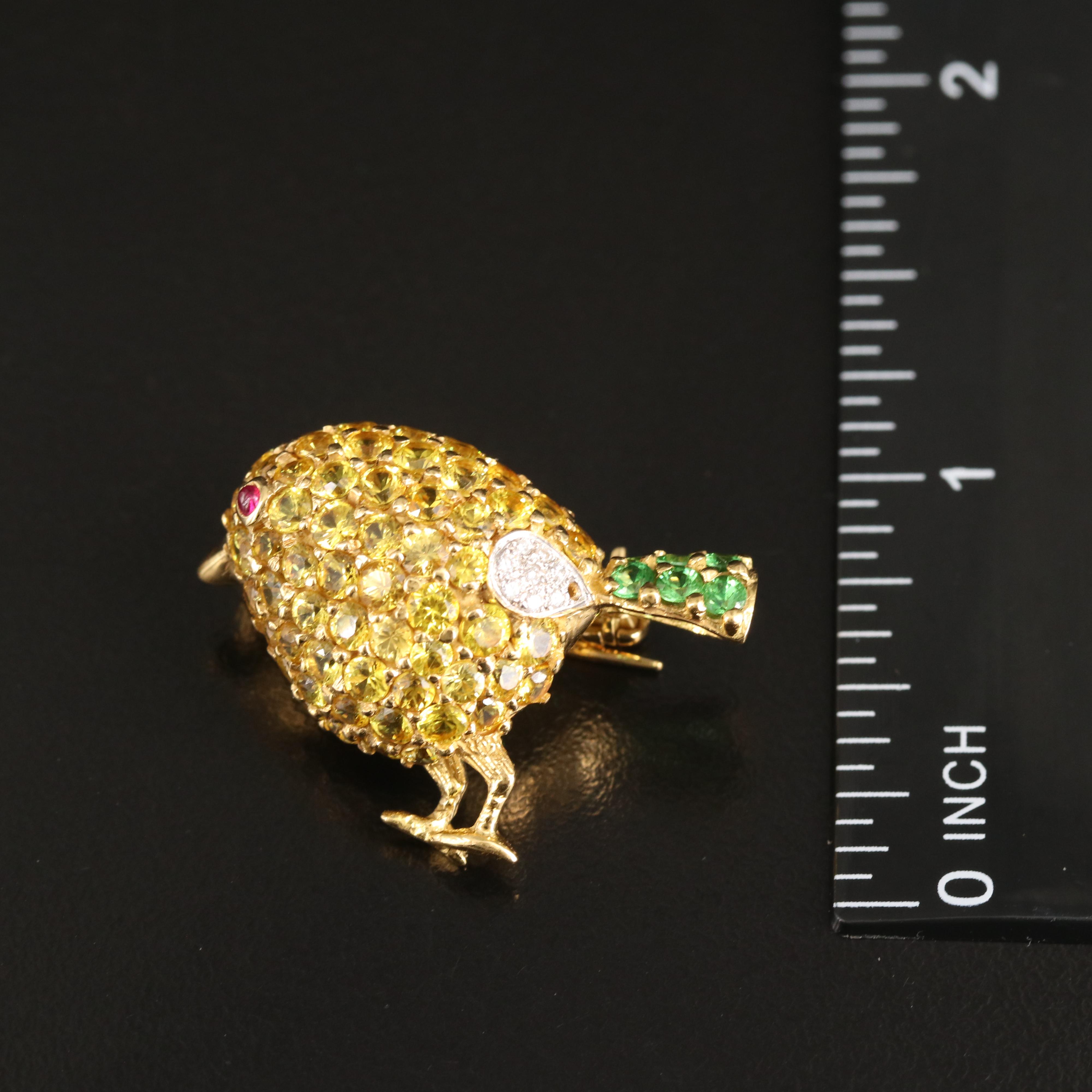 Le Vian 18K Sapphire, Tsavorite, Ruby and Diamond Chick Converter Brooch