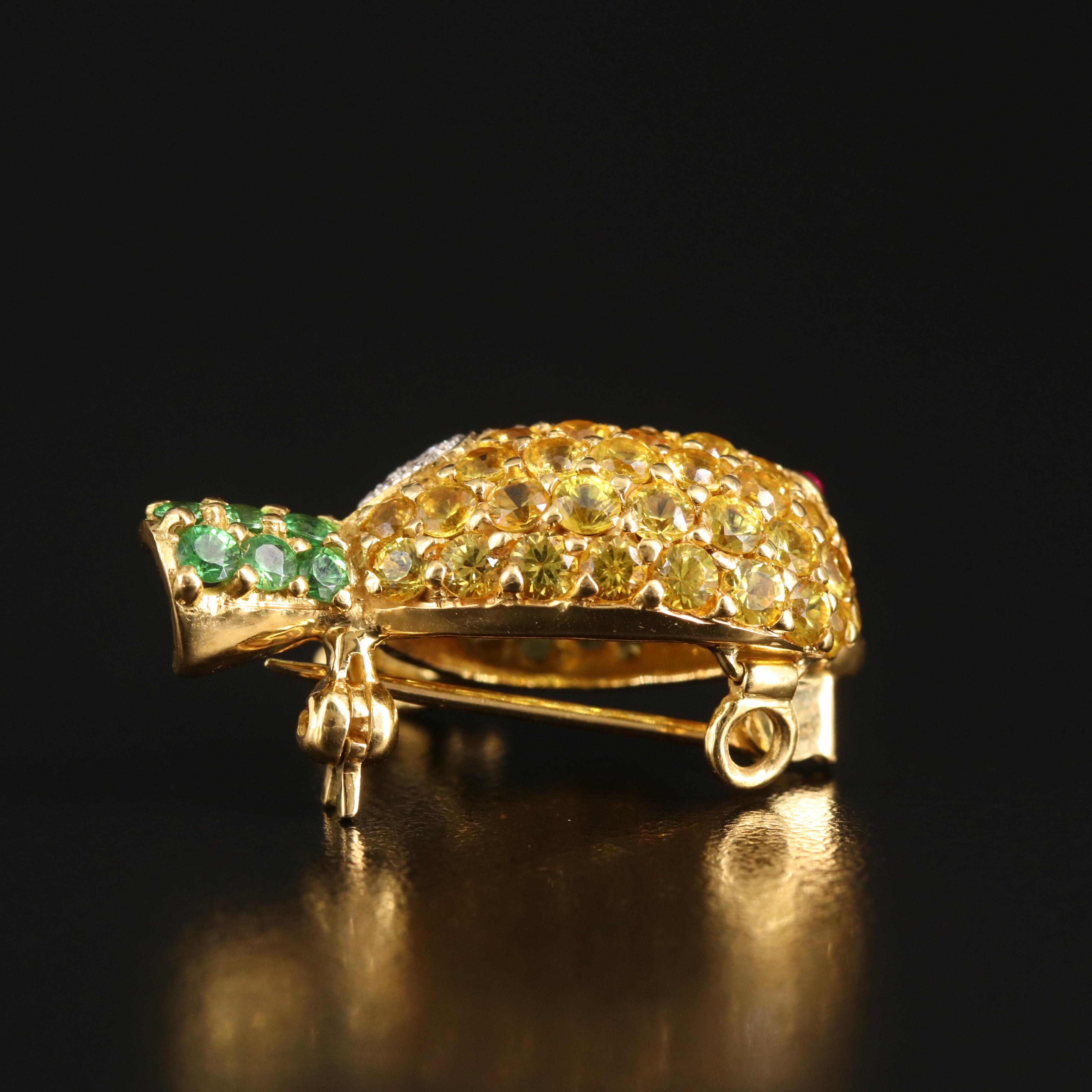 Le Vian 18K Sapphire, Tsavorite, Ruby and Diamond Chick Converter Brooch