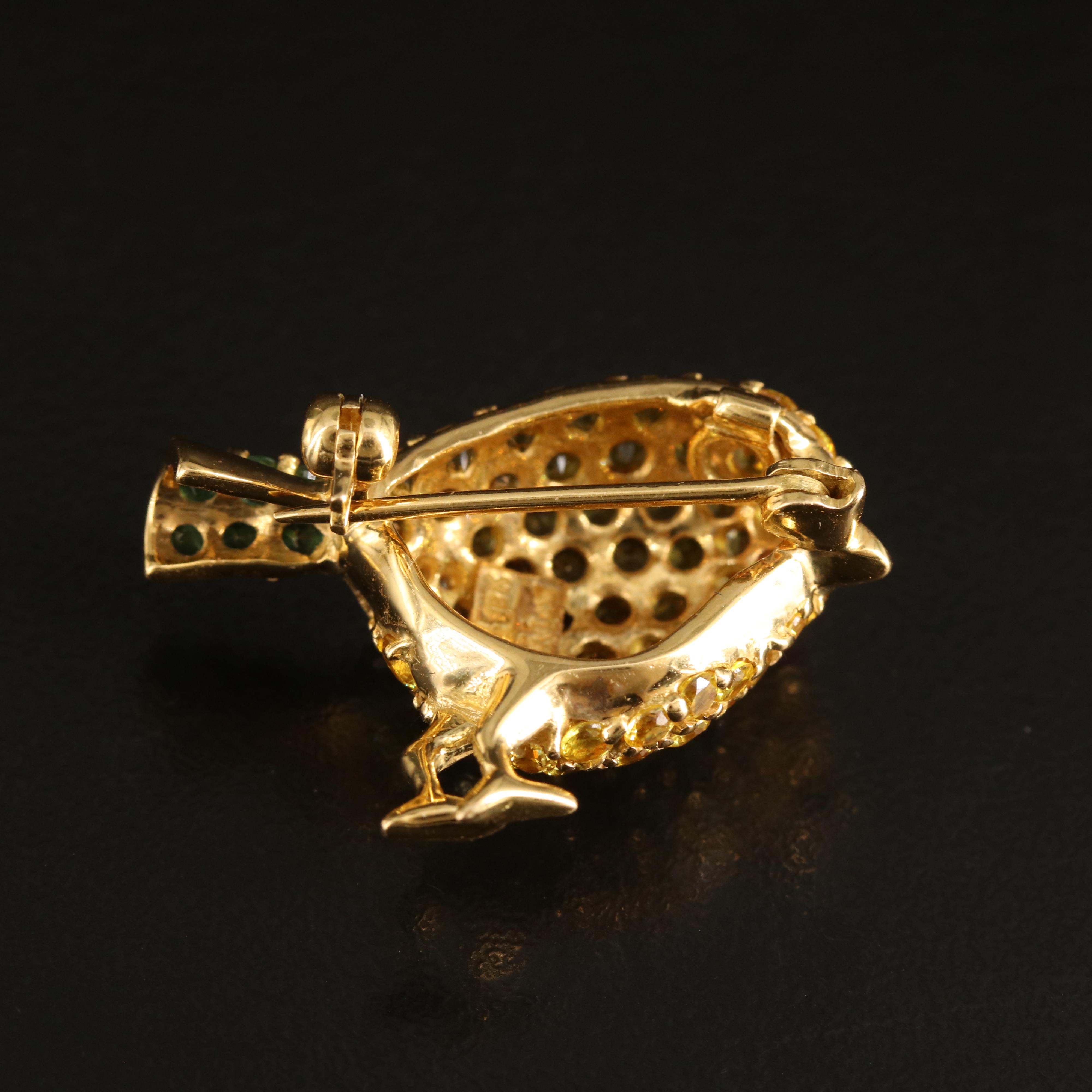 Le Vian 18K Sapphire, Tsavorite, Ruby and Diamond Chick Converter Brooch