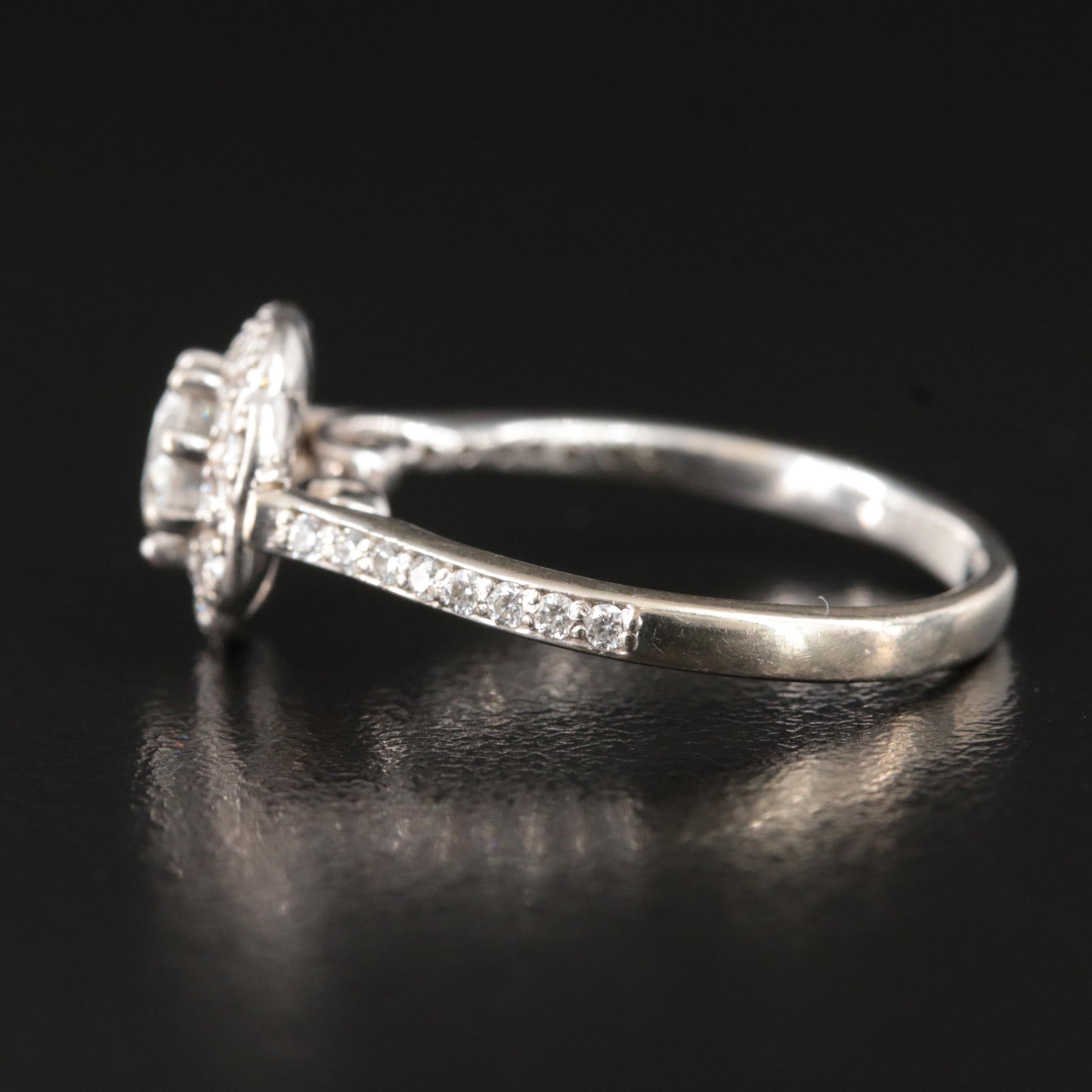 14K 1.01 CTW Diamond Floral Halo Ring