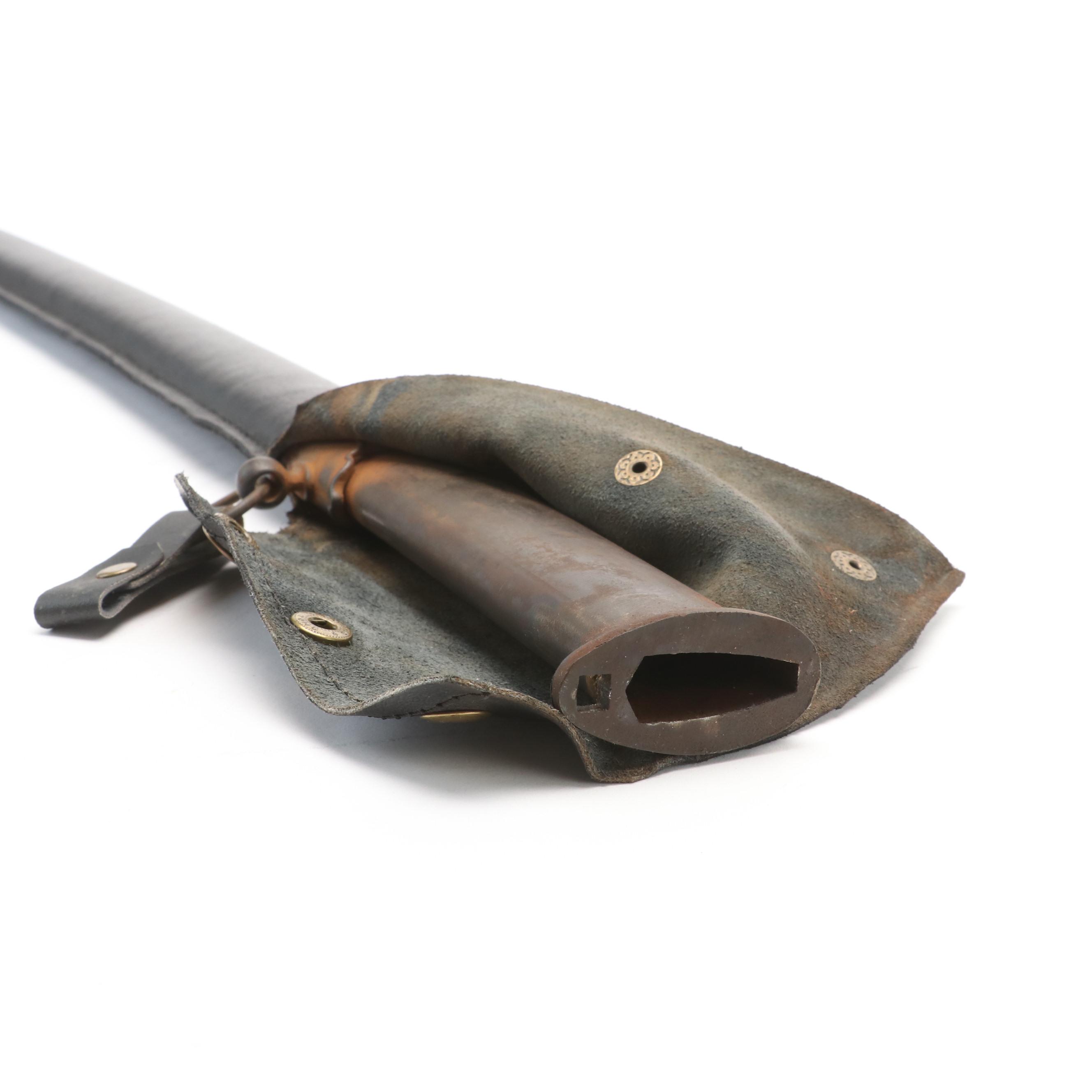 NCO Type Shin-Guntō Replica Sword With Leather-Wrapped Scabbard