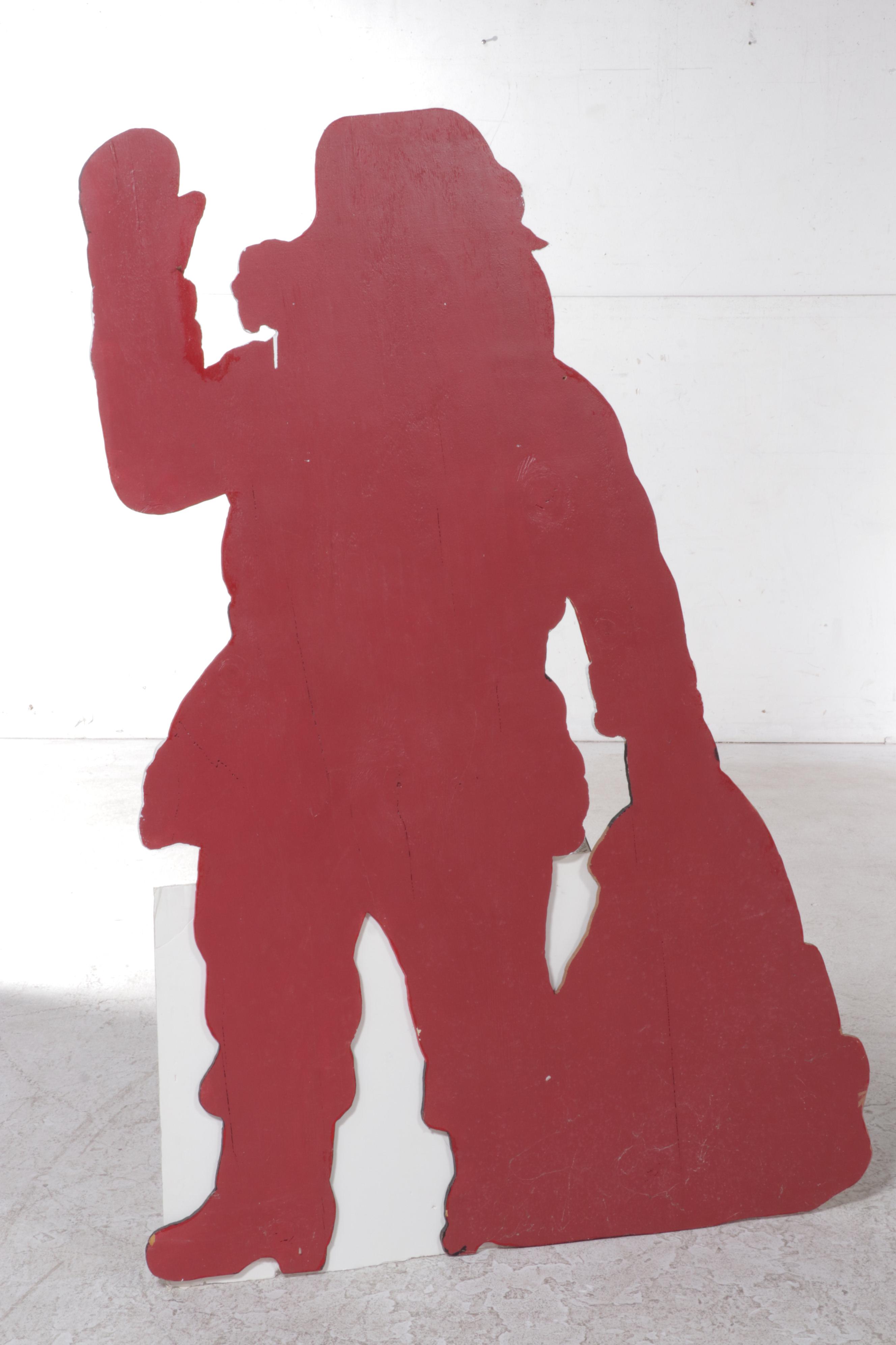 Santa Claus and Reindeer Paint-Decorated Plywood Yard Decorations