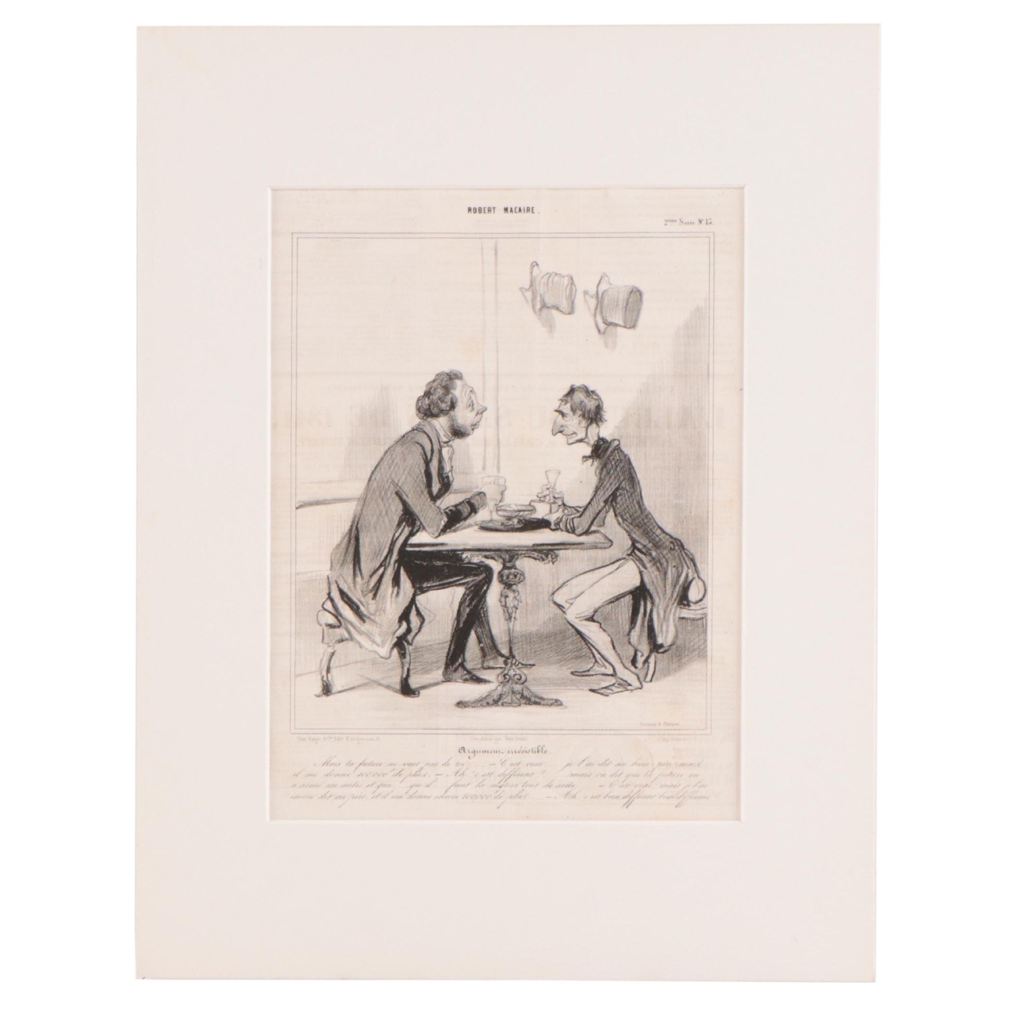 Honoré Daumier Political Cartoon Lithograph "Argument Irresistable"