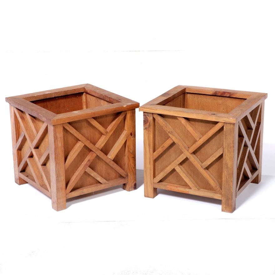 Two Pine and Plywood Planter Boxes
