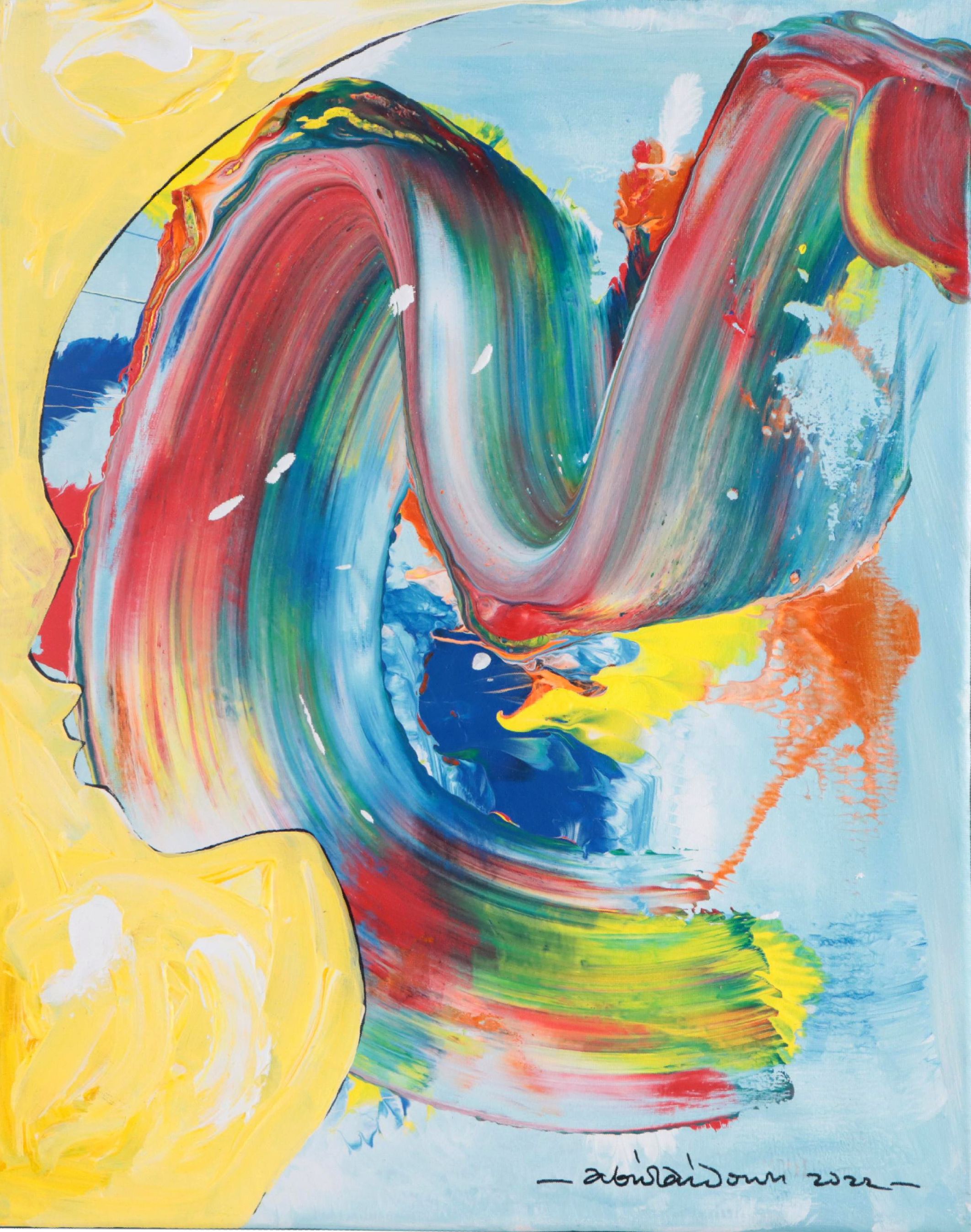 Abiola Idowu Mixed Media Painting "Arise & Shine," 2022