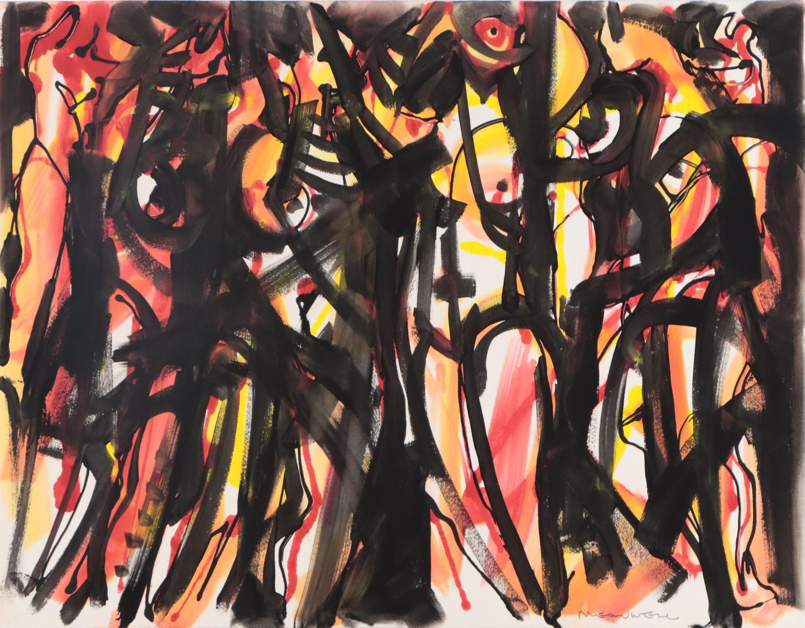 Jack Meanwell Expressionist Figurative Mixed Media Painting