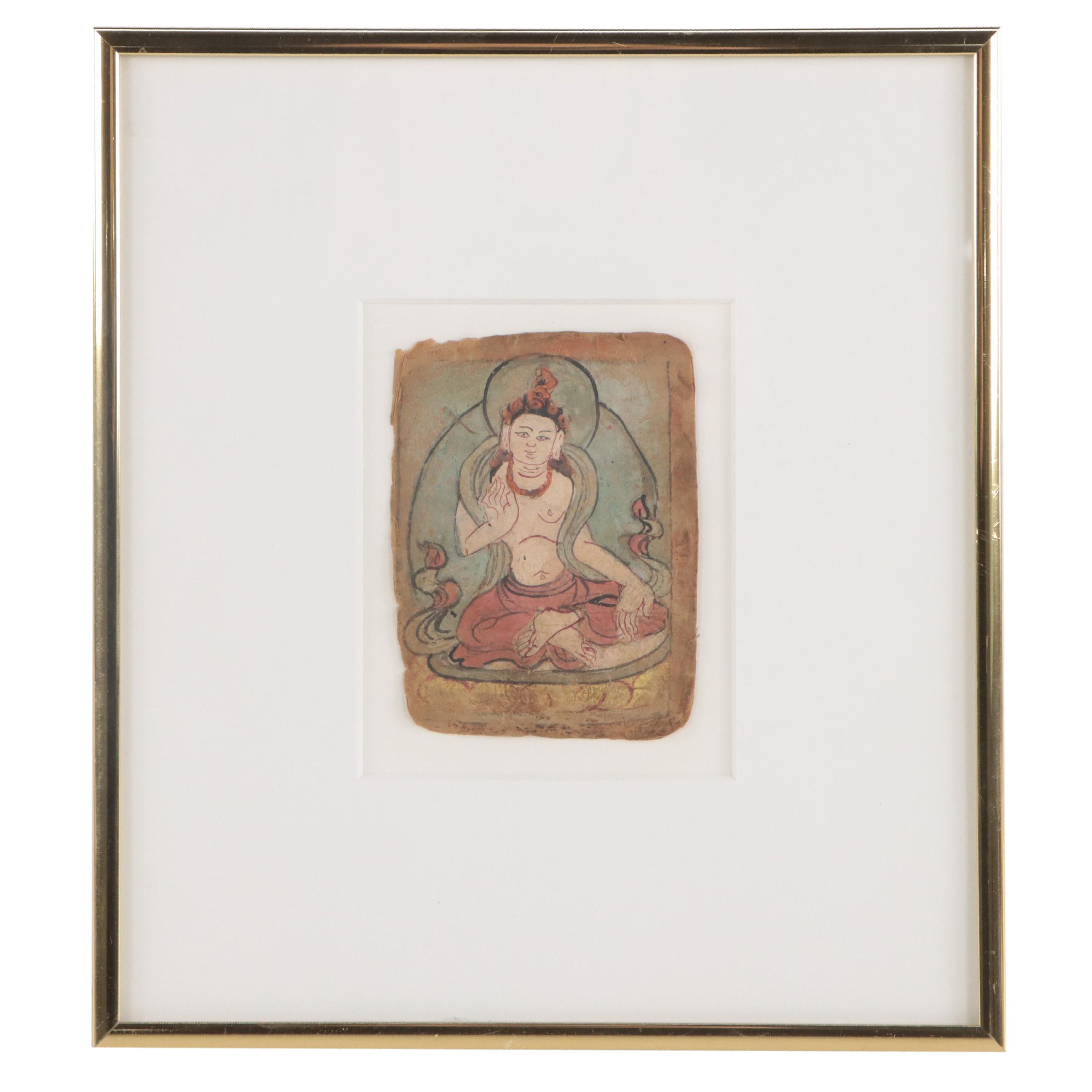 Tibetan Hand-Painted Tsakli Card, Circa 1900