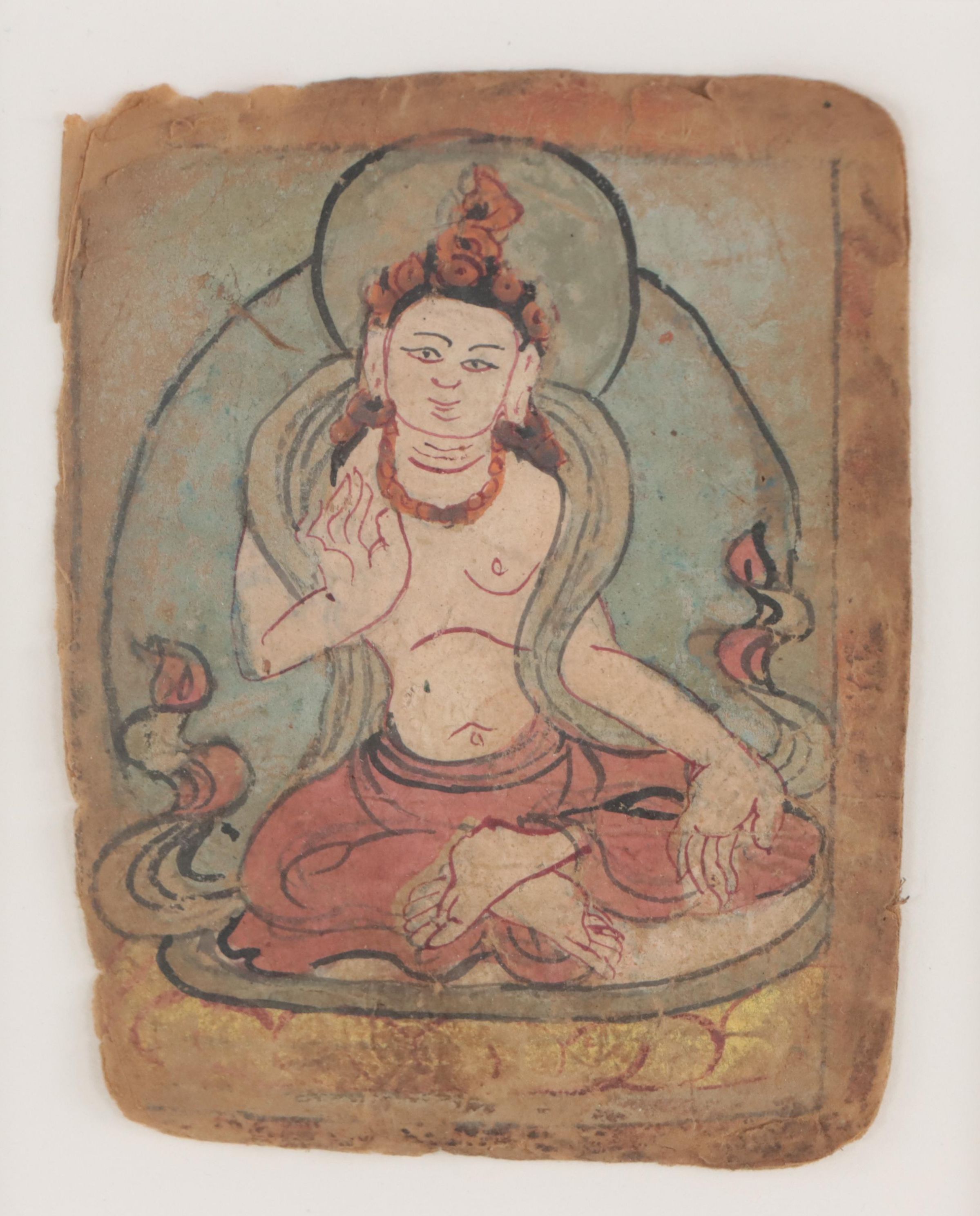 Tibetan Hand-Painted Tsakli Card, Circa 1900