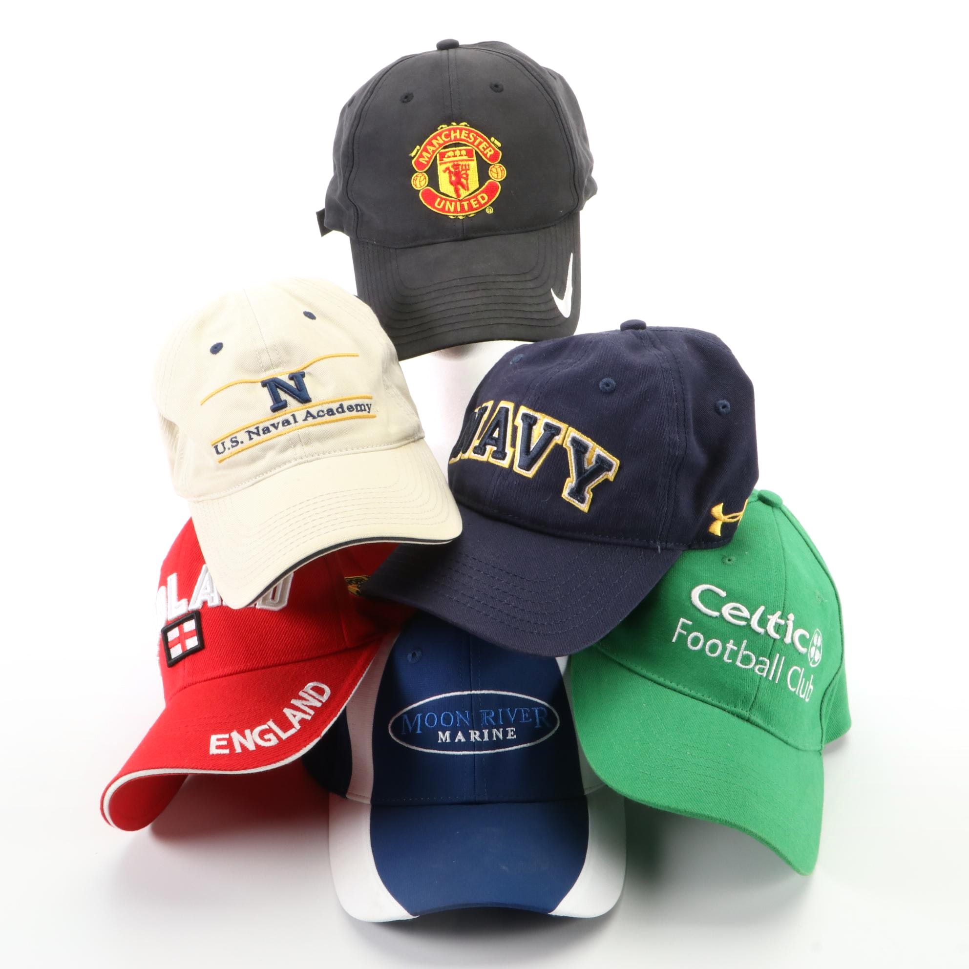 Nike, Under Armour, and Celtic Adjustable Baseball Caps