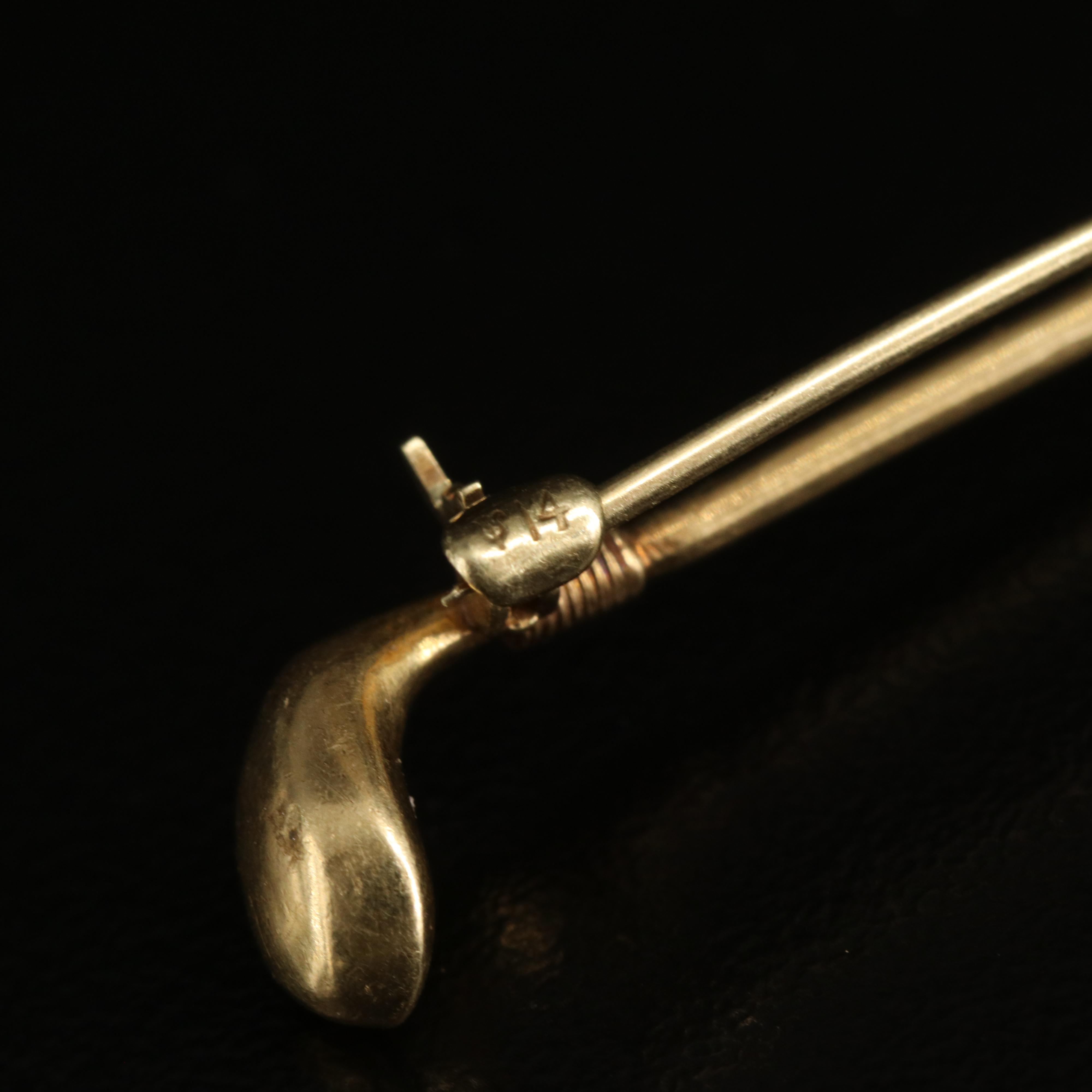 Vintage Sloan & Co. 14K Golf Club Brooch