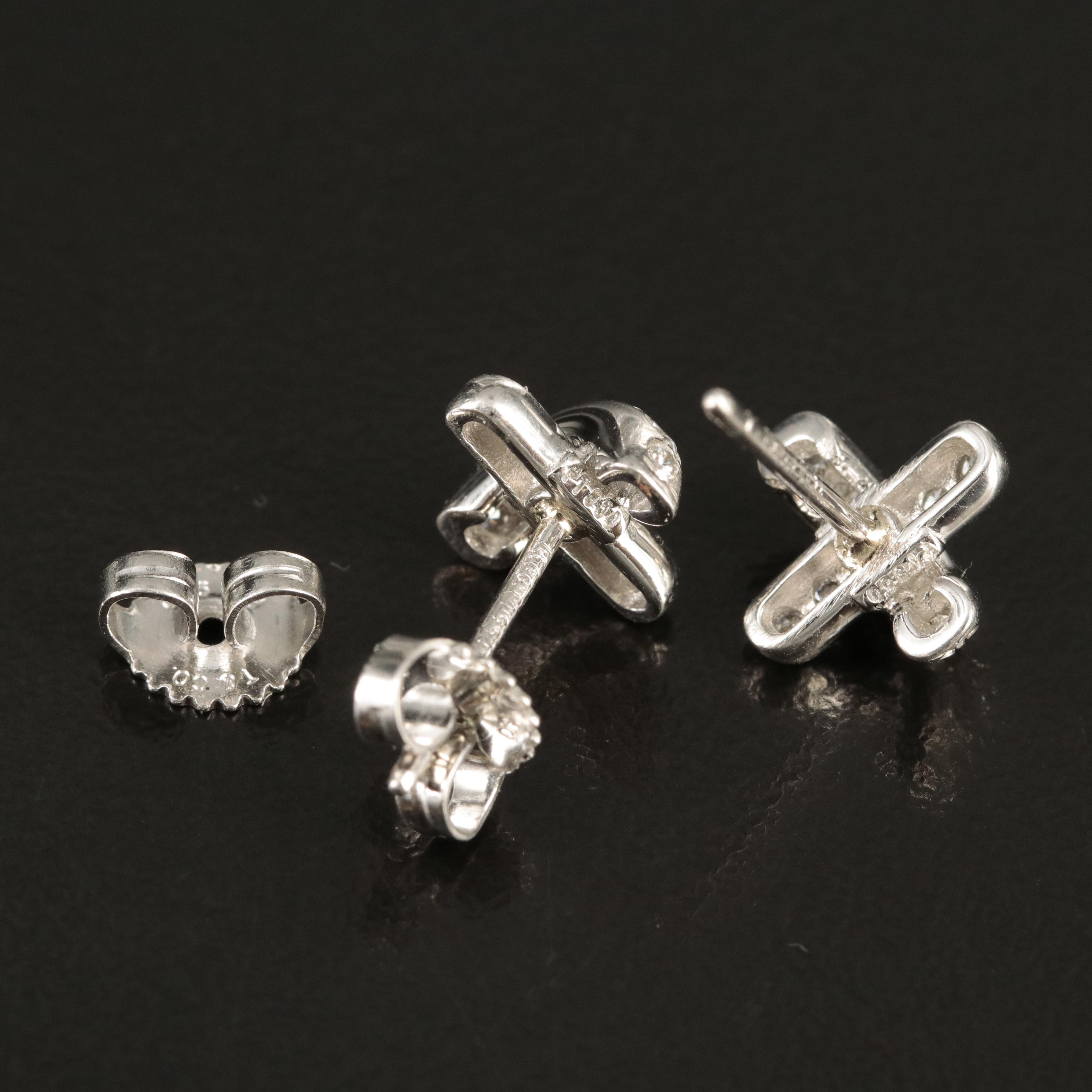 Tiffany & Co. Platinum 0.39 CTW Diamond Cross Stitch X Earrings