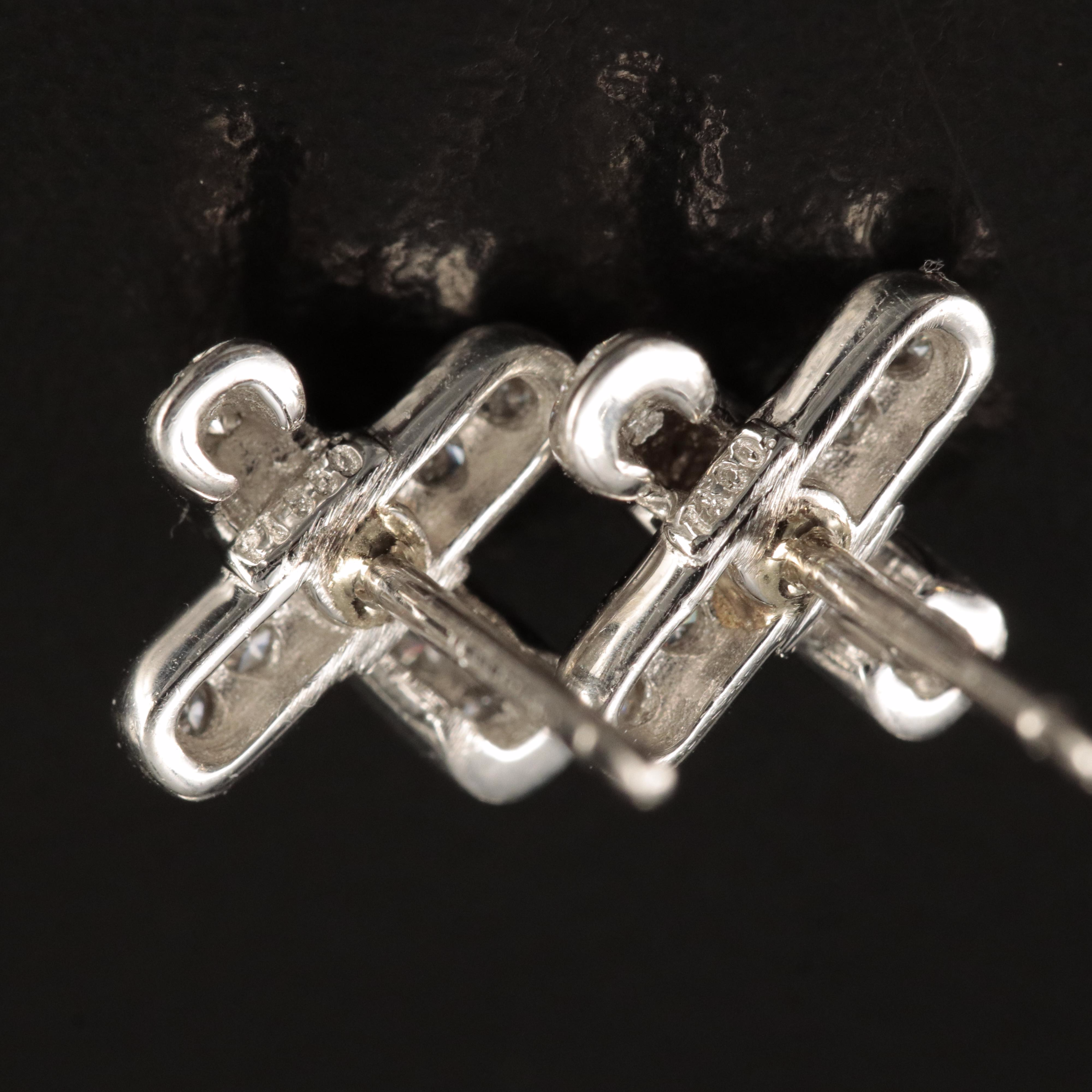 Tiffany & Co. Platinum 0.39 CTW Diamond Cross Stitch X Earrings