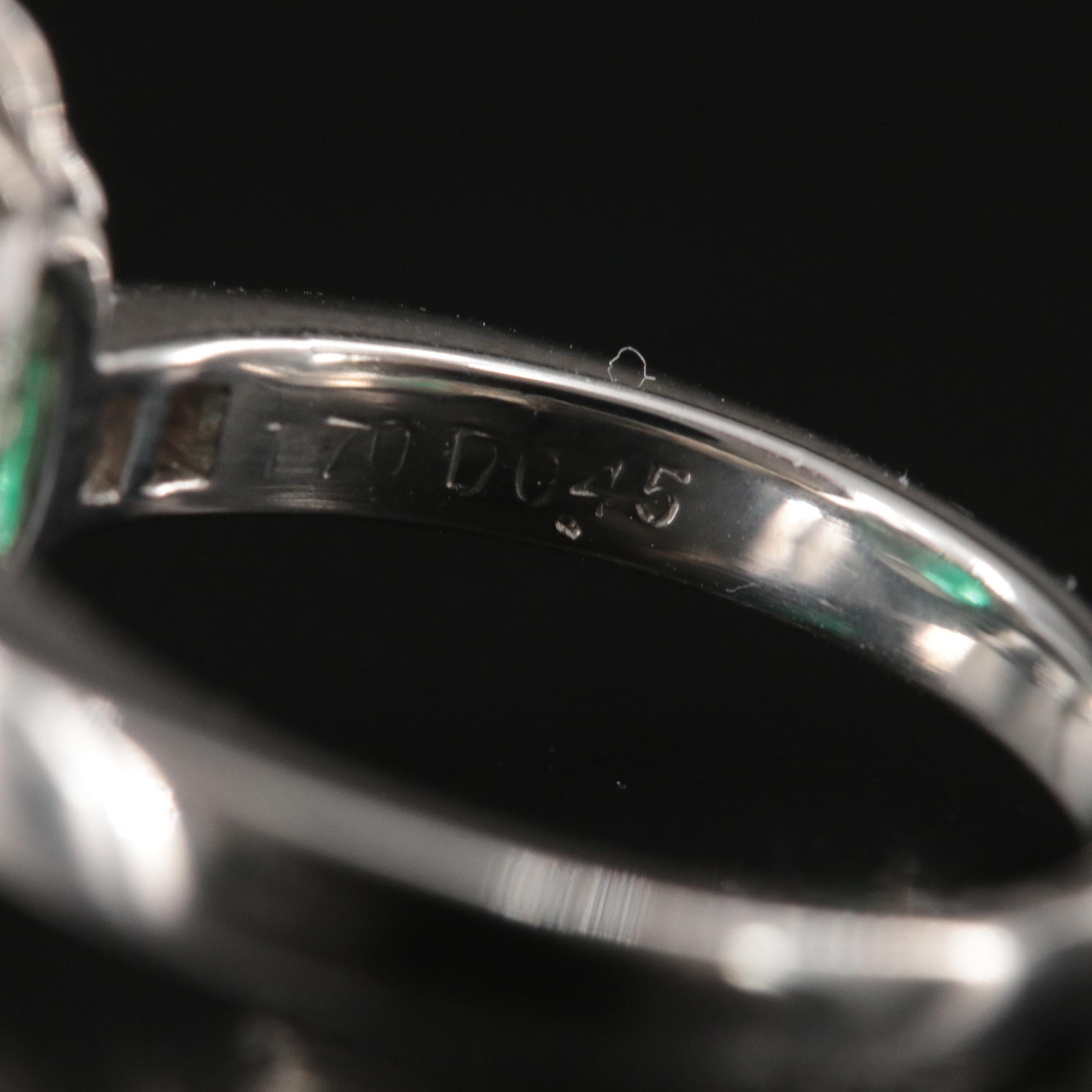 Platinum 1.70 CT Colombian Emerald and Diamond Ring with GIA Report