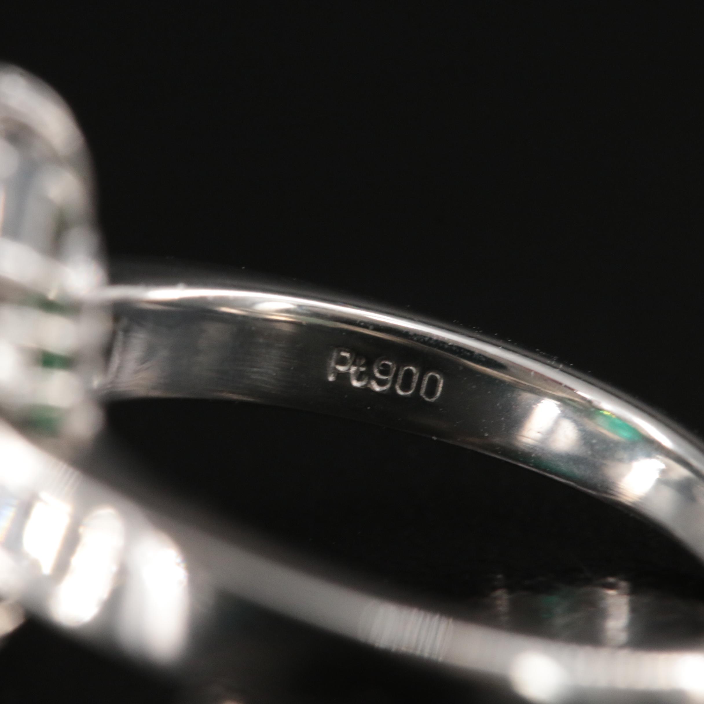 Platinum 1.70 CT Colombian Emerald and Diamond Ring with GIA Report