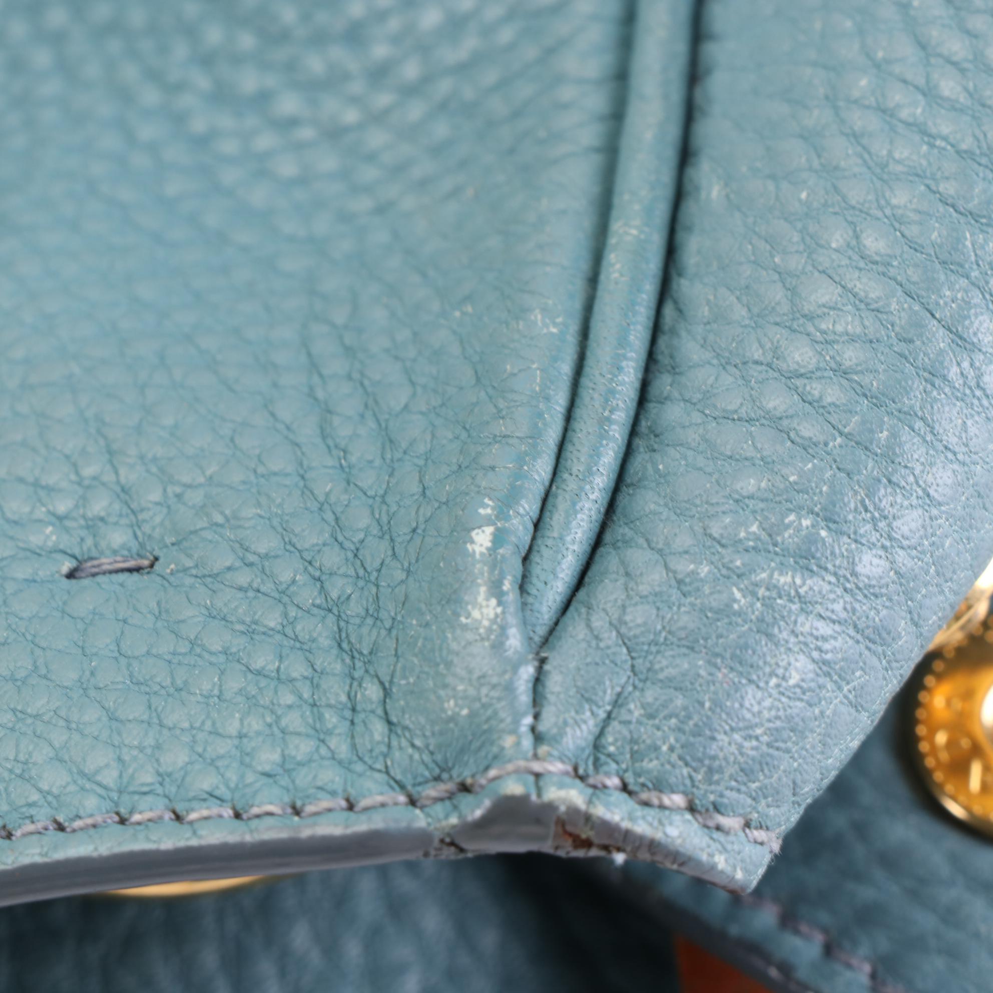 Prada Two-Way Shopping Tote in Marine Vitello Daino Leather