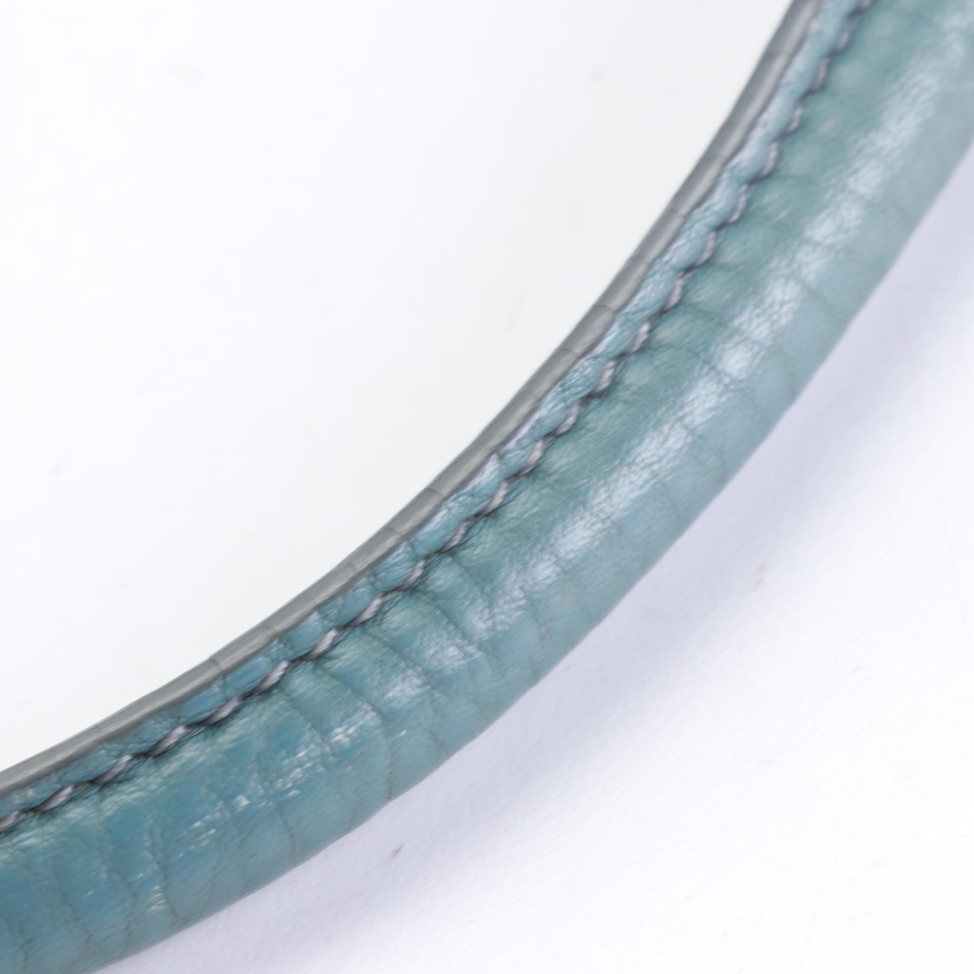 Prada Two-Way Shopping Tote in Marine Vitello Daino Leather