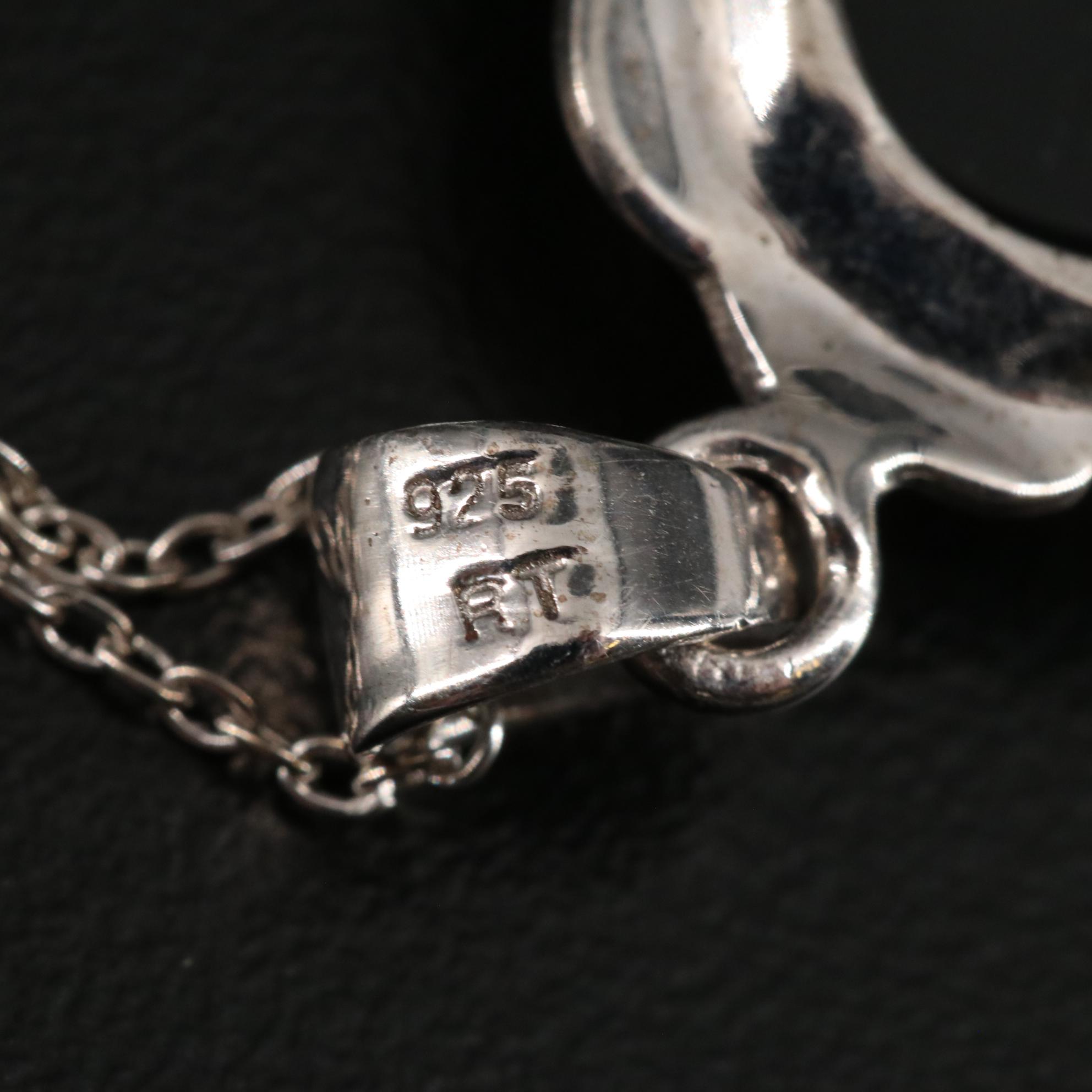 Sterling and Black Onyx Pendant Necklace