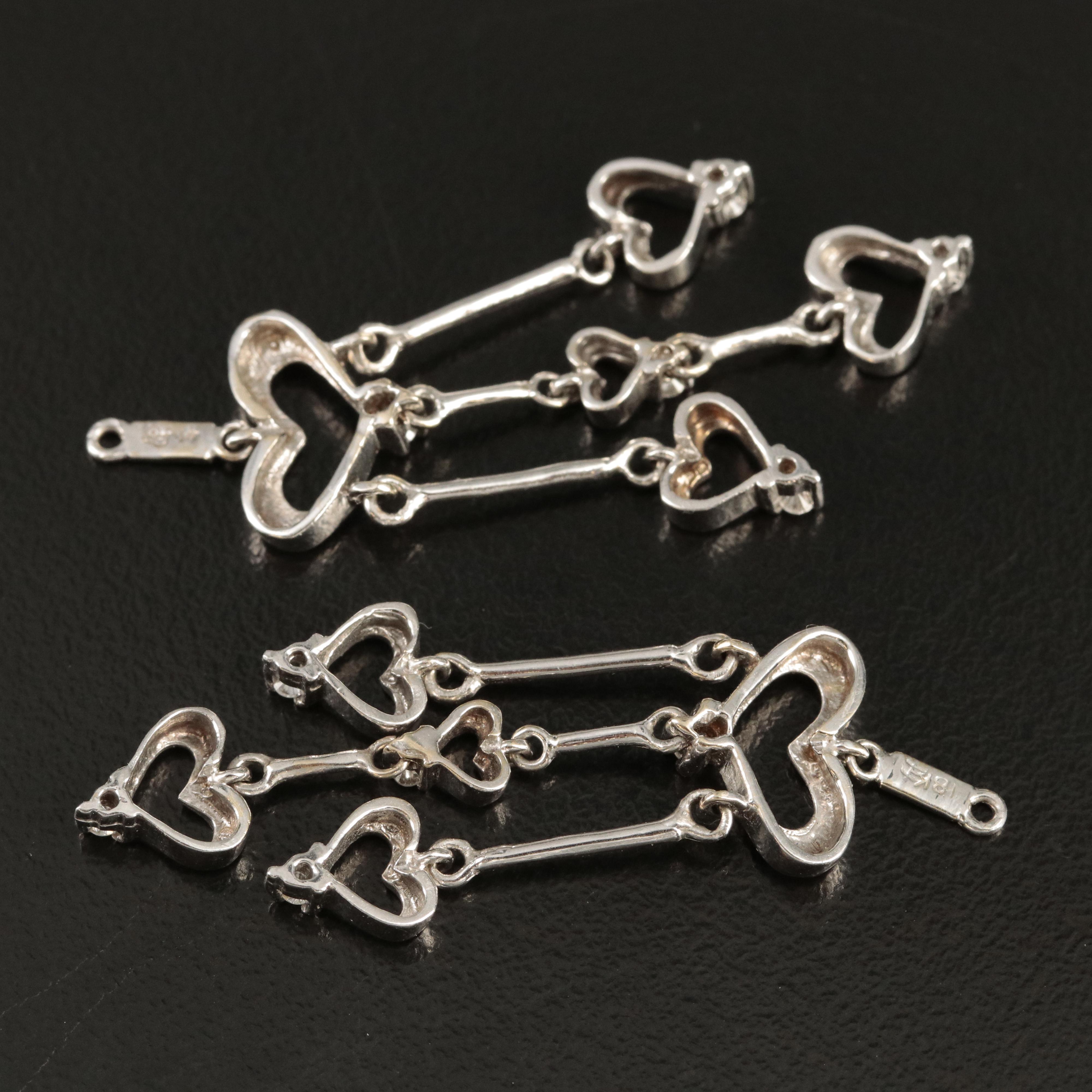 18K 0.25 CTW Lab Grown Diamond Heart Fringe Drop Enhancers