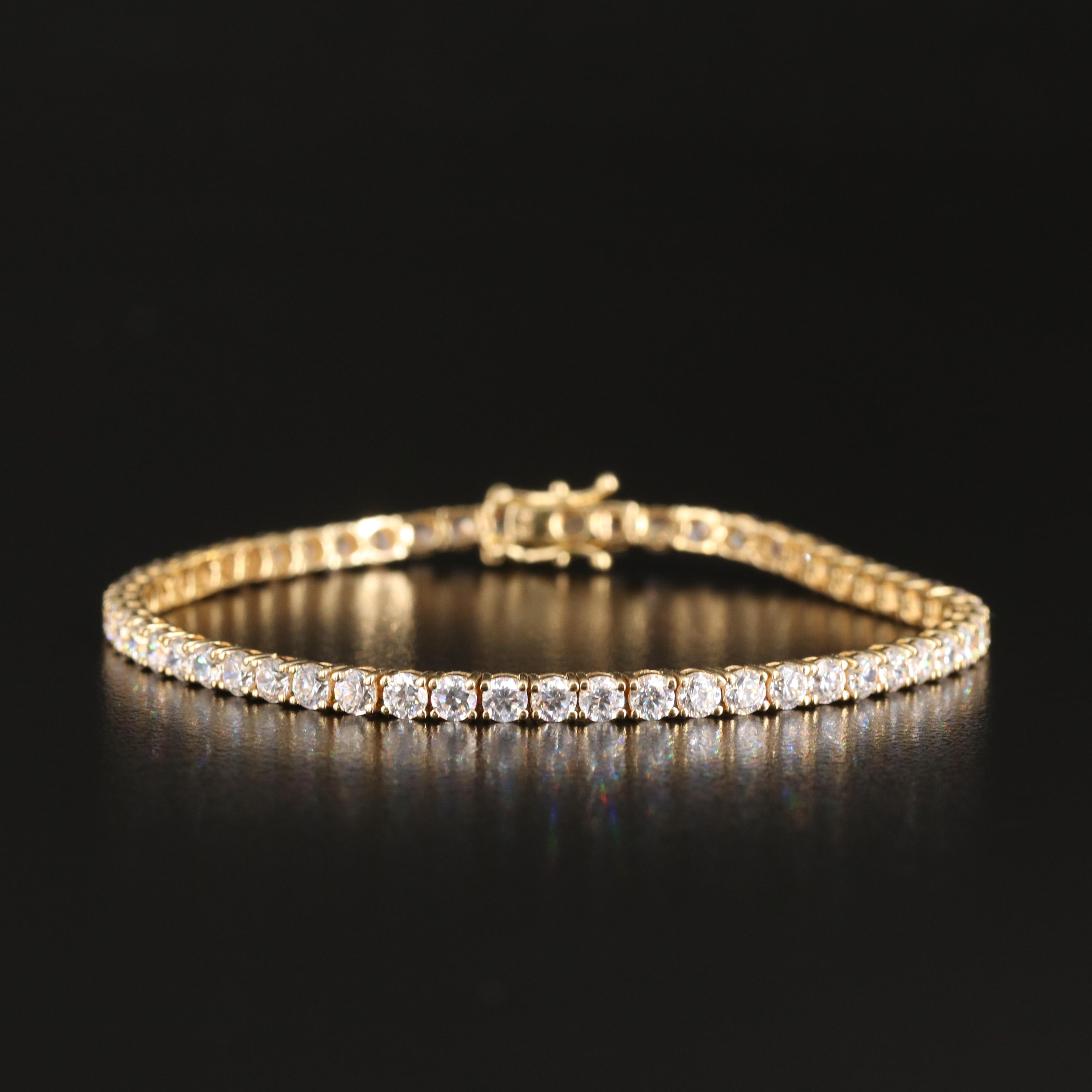 14K Cubic Zirconia Line Bracelet