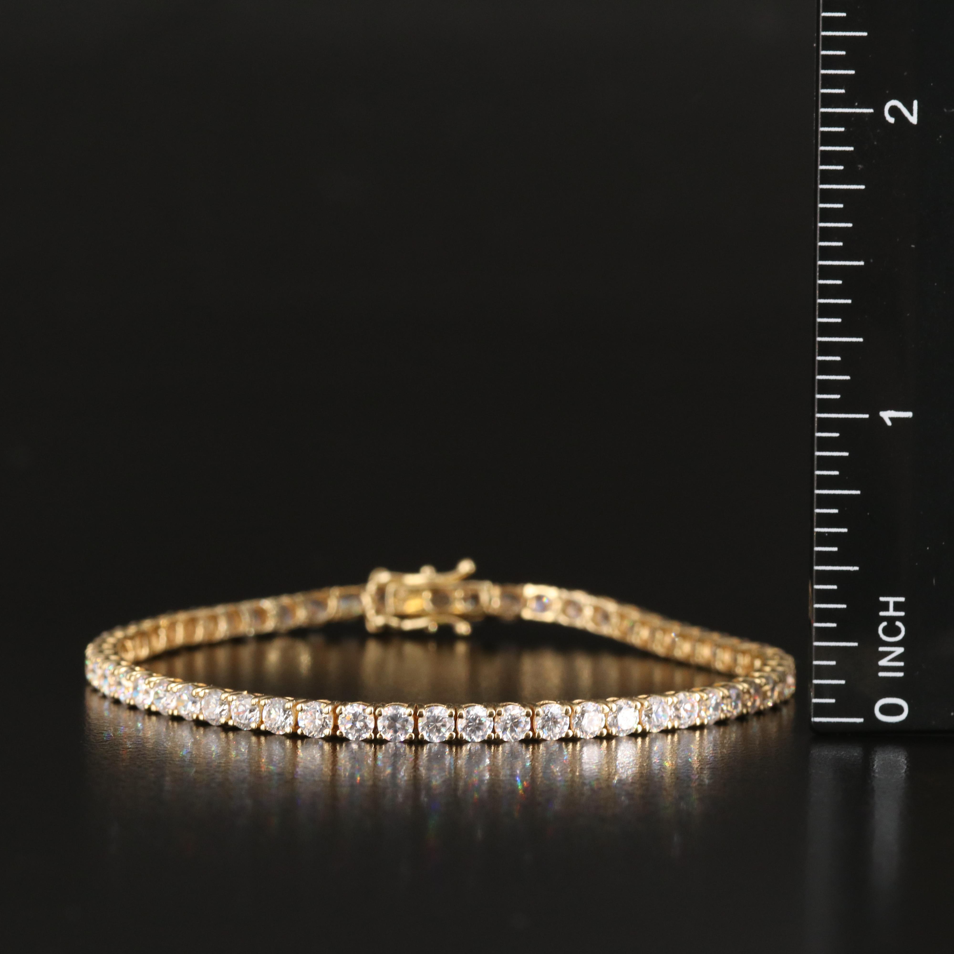 14K Cubic Zirconia Line Bracelet