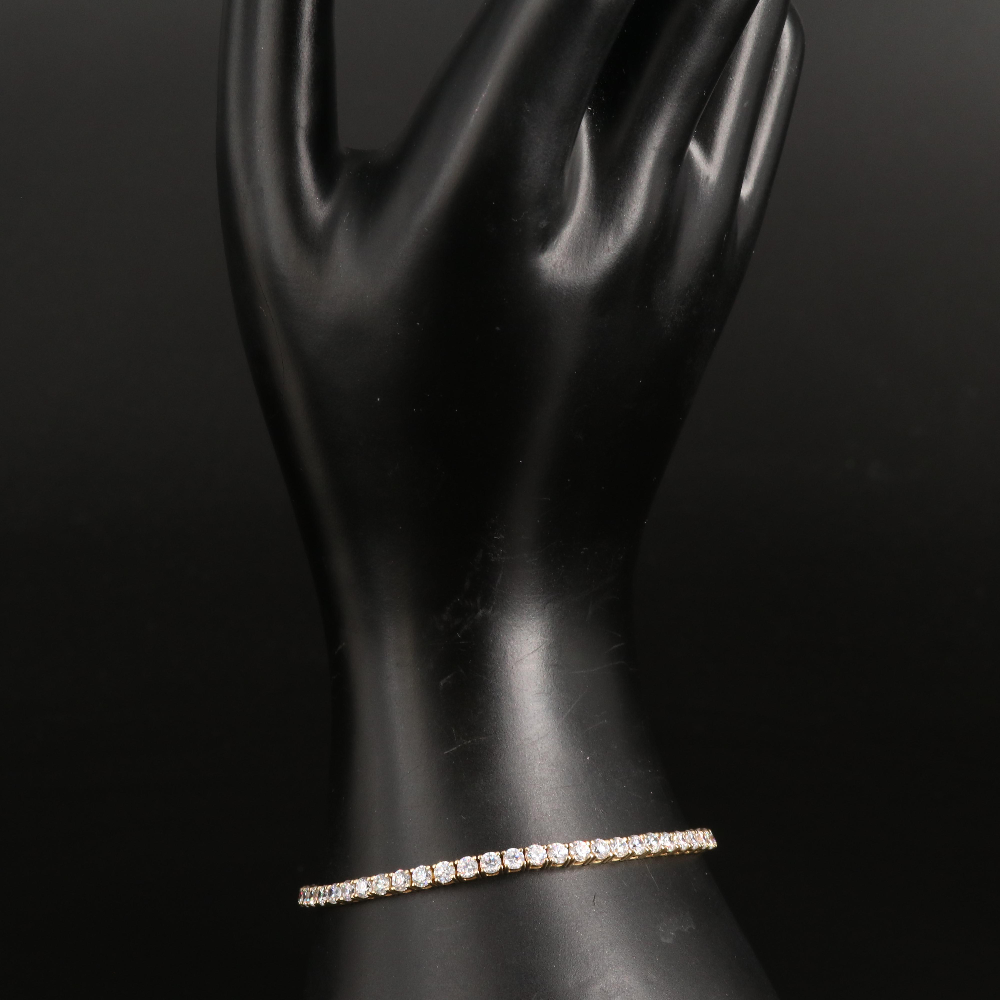 14K Cubic Zirconia Line Bracelet