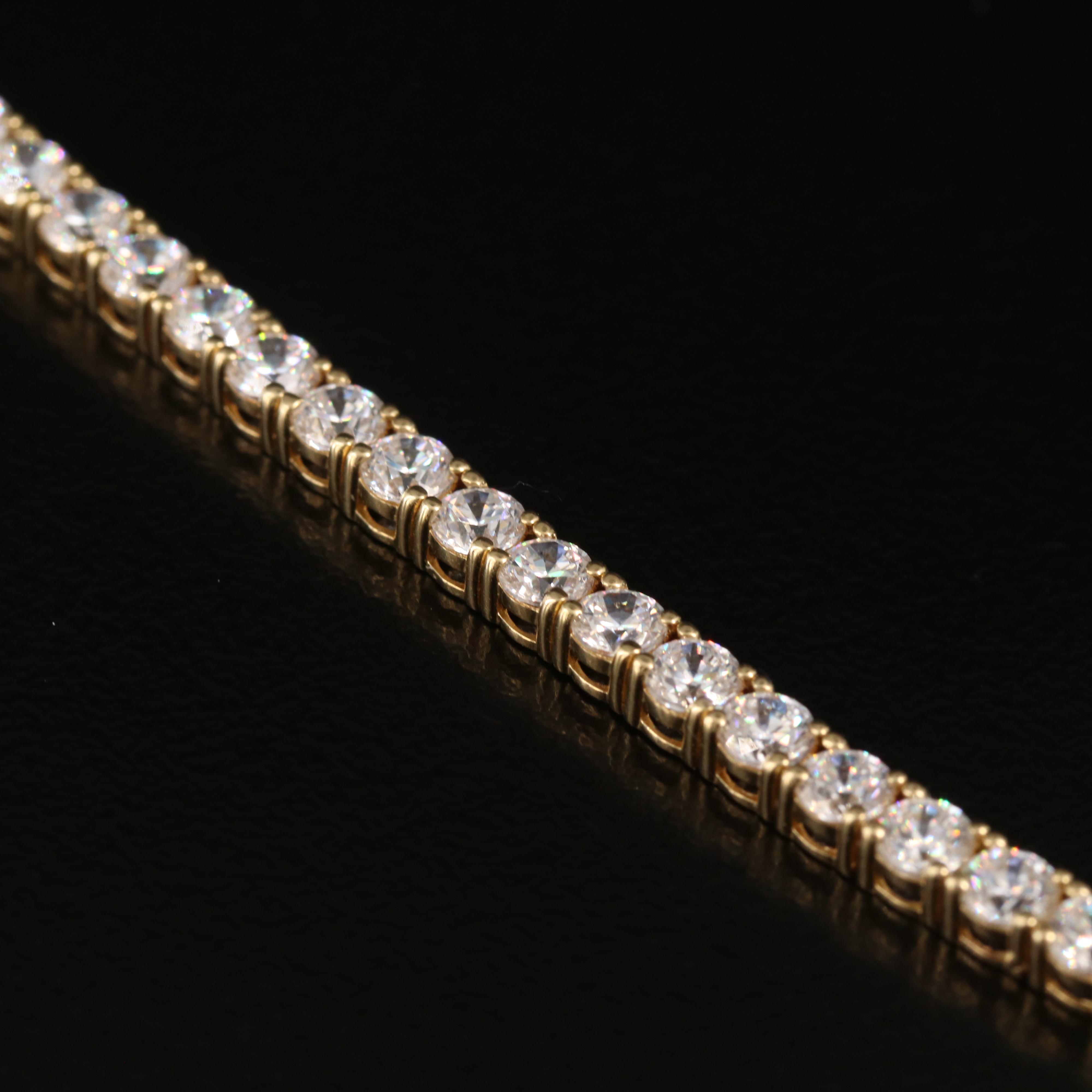 14K Cubic Zirconia Line Bracelet