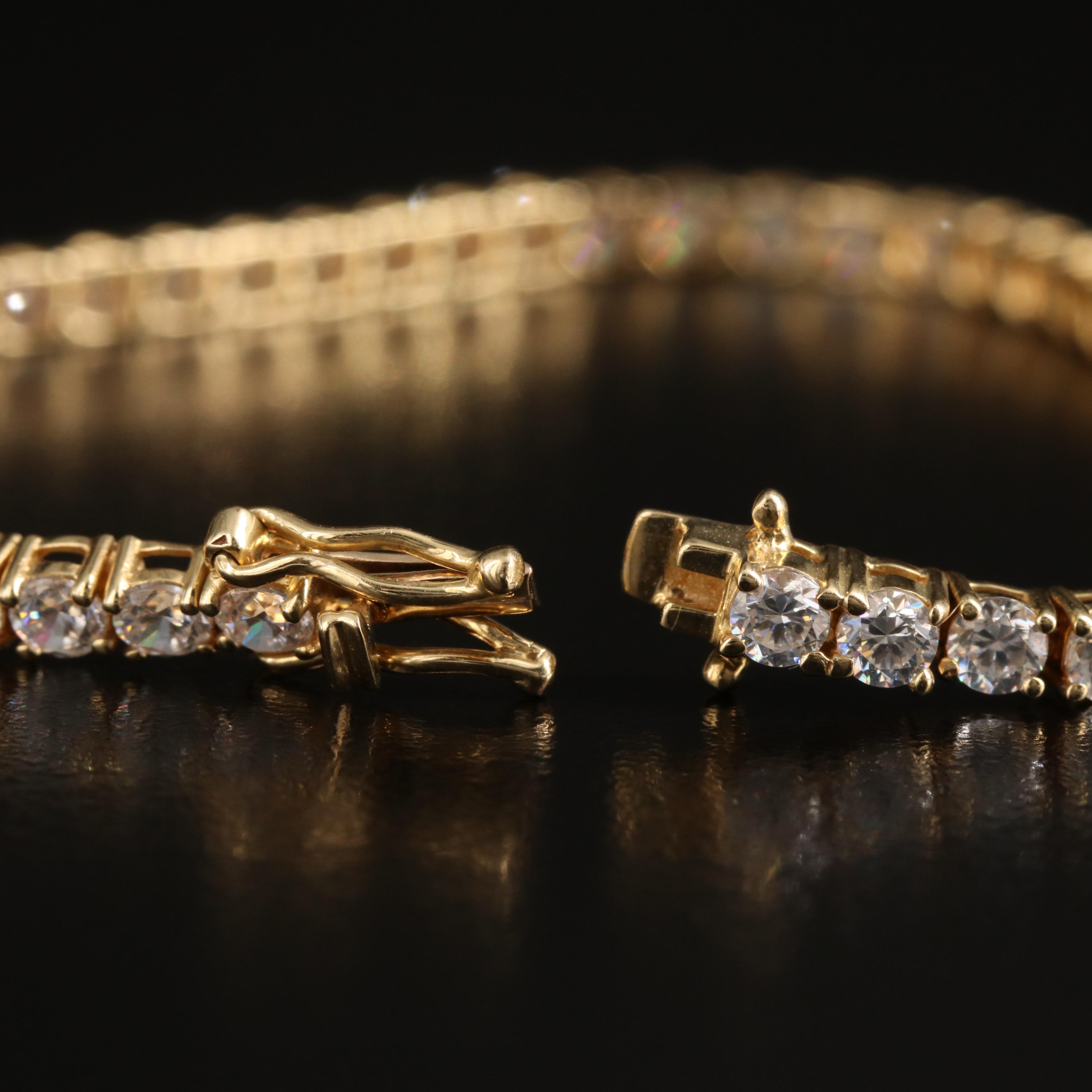 14K Cubic Zirconia Line Bracelet