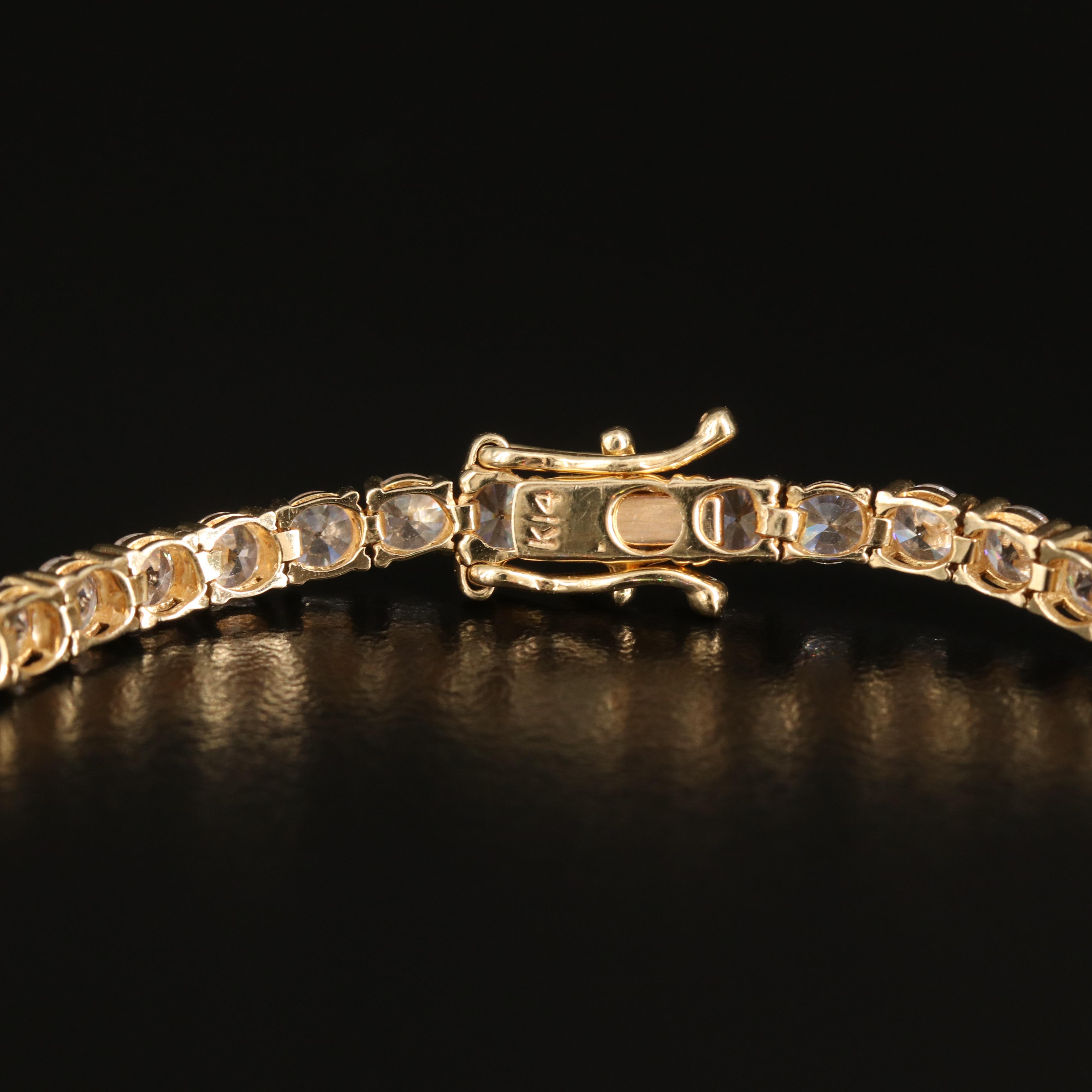 14K Cubic Zirconia Line Bracelet