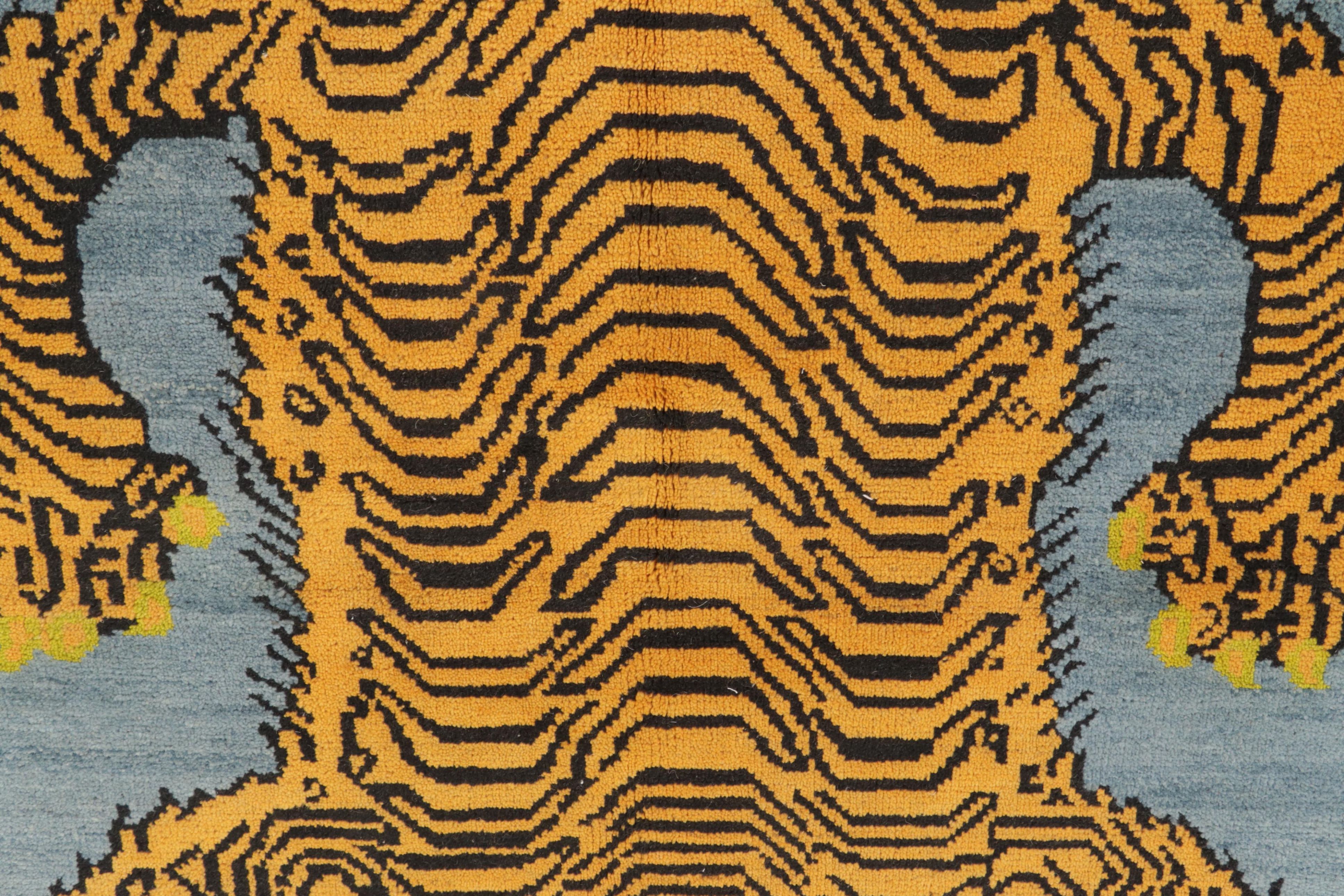 4' x 6'3 Hand-Knotted Nepalese Tiger Figure Area Rug