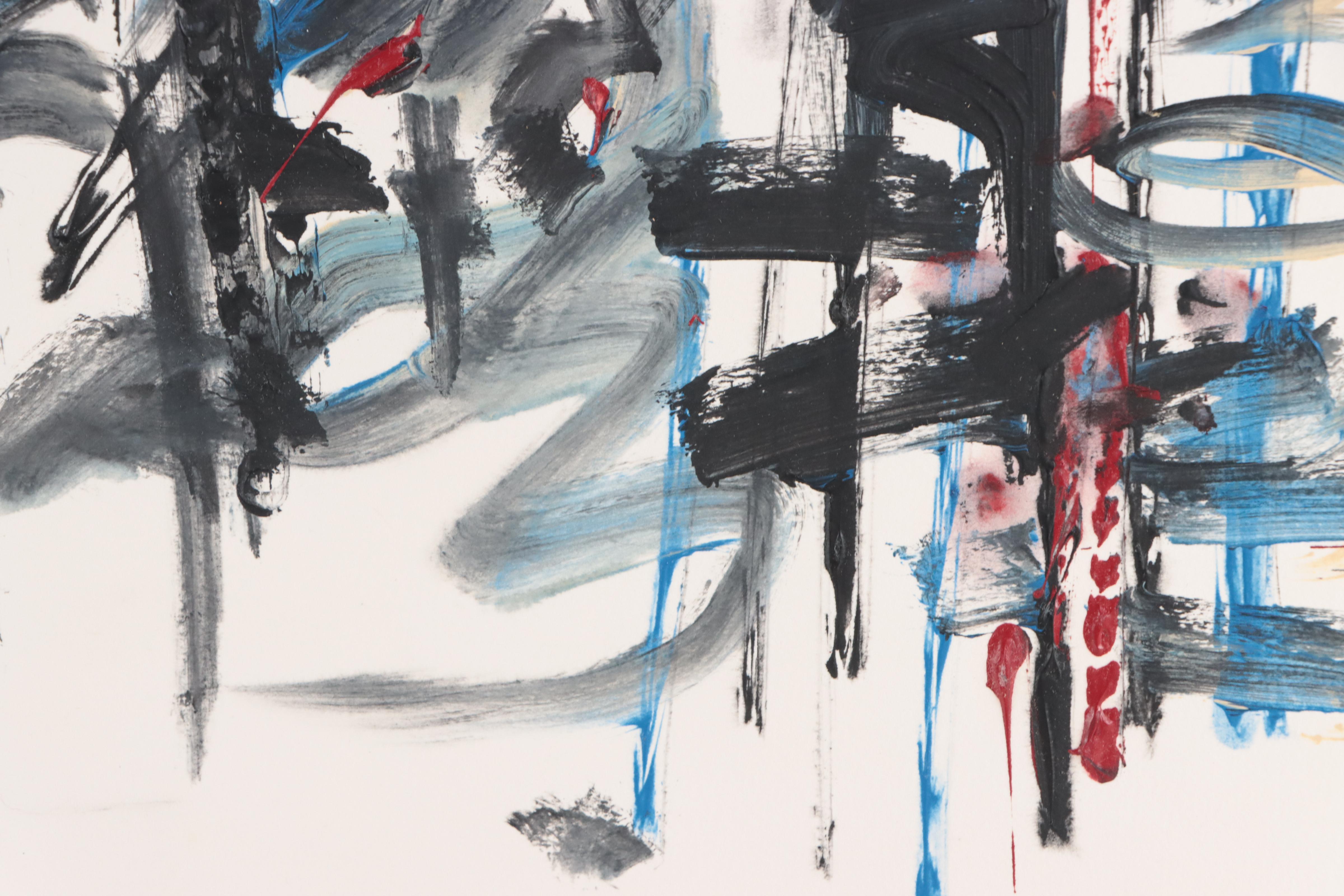 Jack Meanwell Abstract Landscape Acrylic Painting, 1988