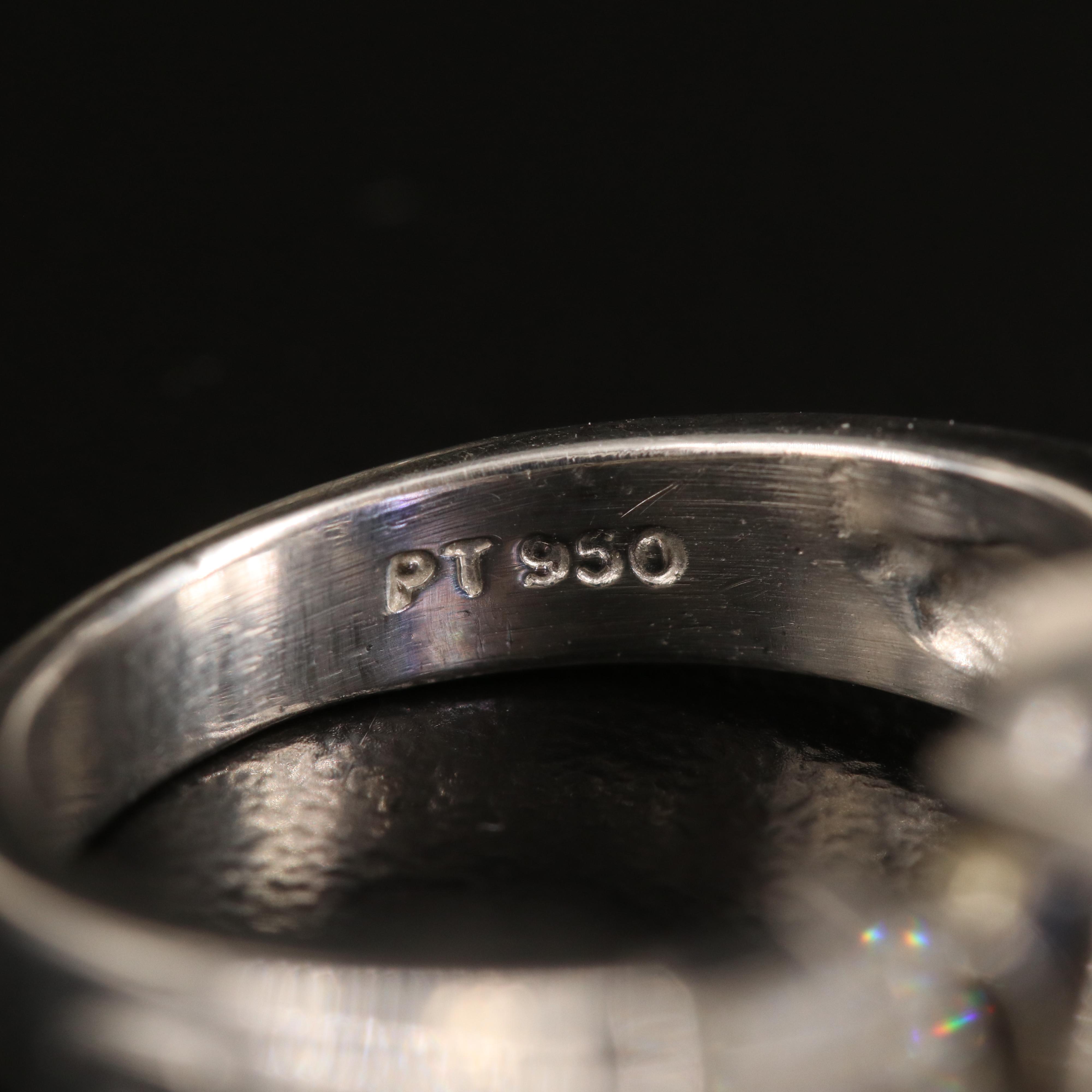 Platinum 3.90 CT Tanzanite and Diamond Ring