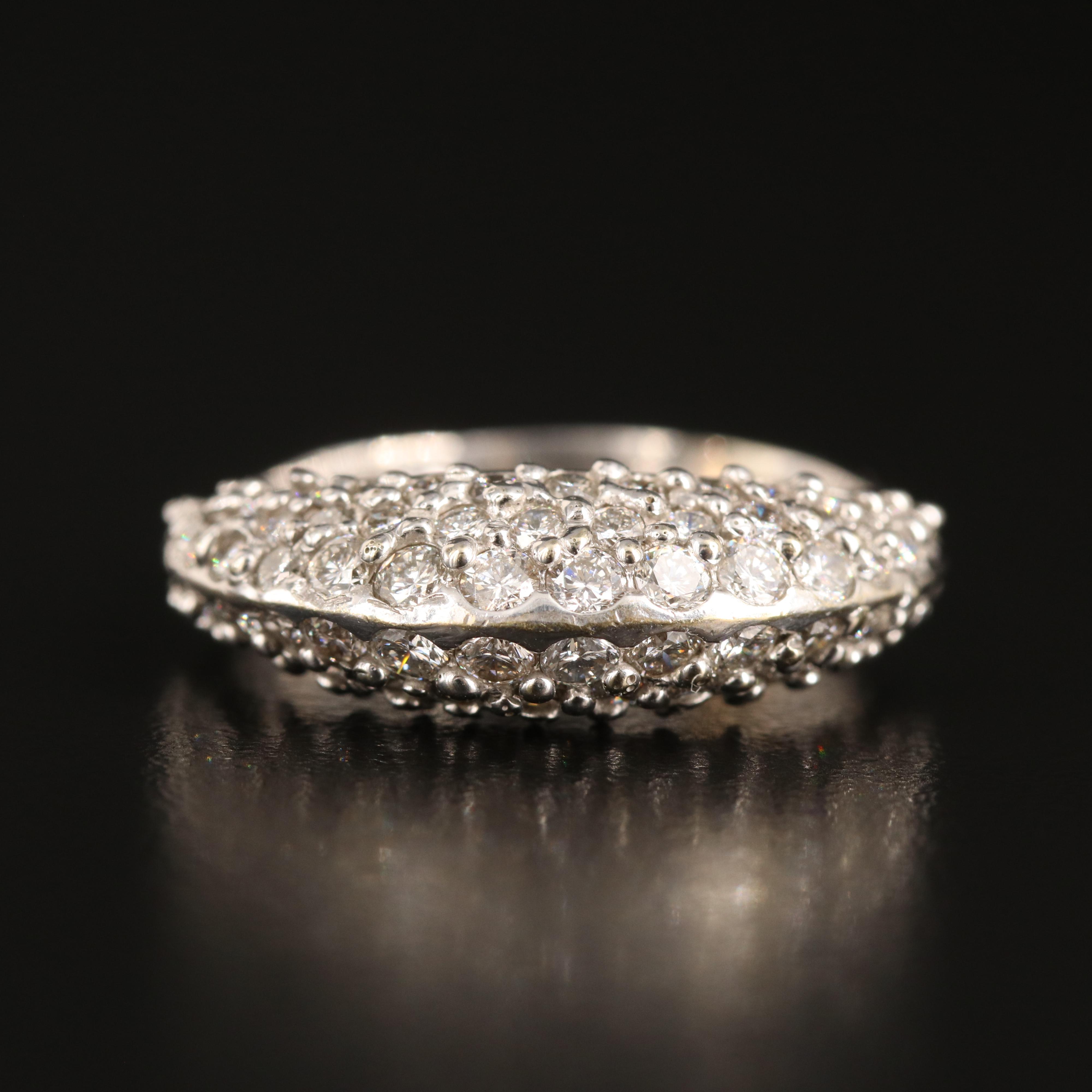 18K 2.00 CTW Pavé Diamond Knife-Edge Ring