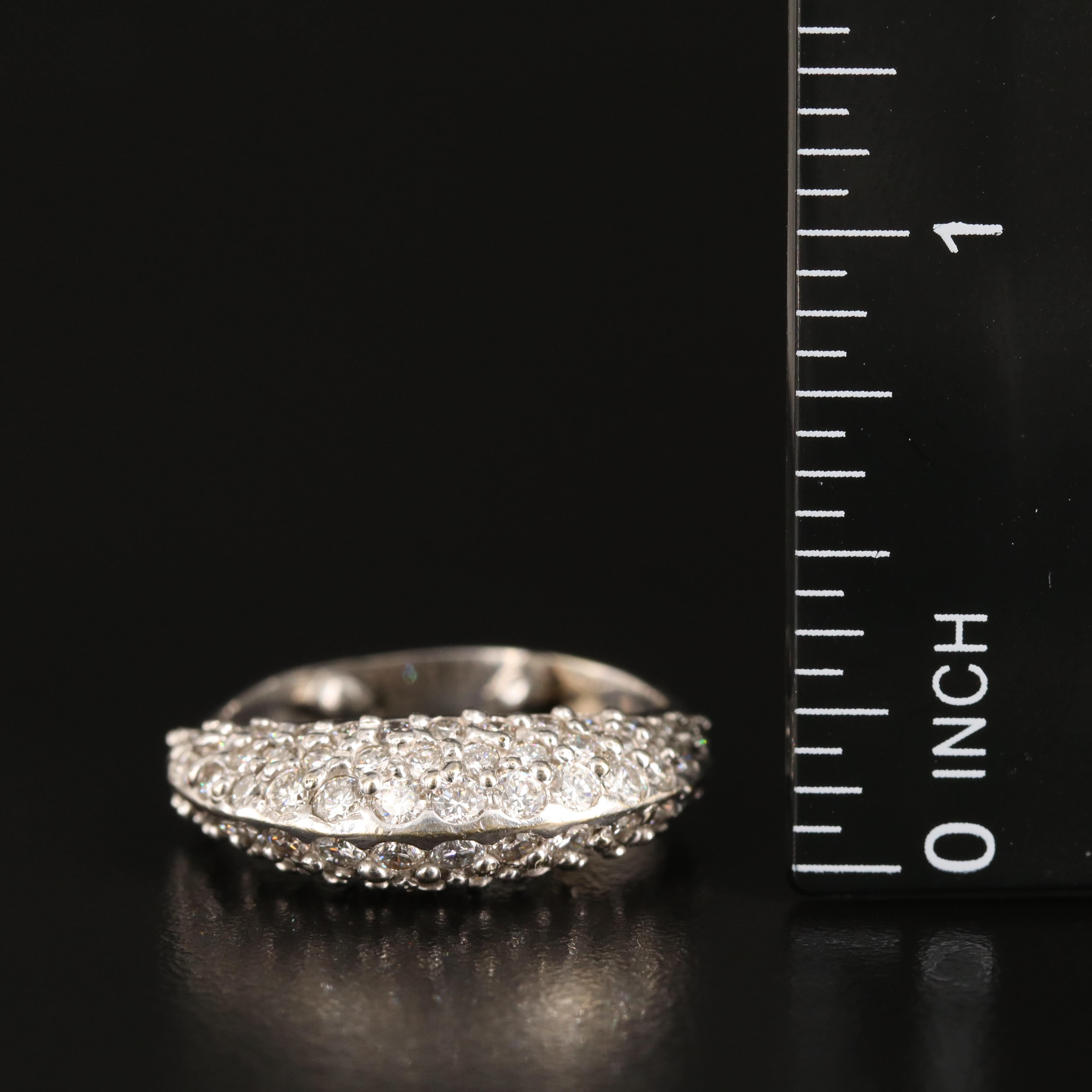 18K 2.00 CTW Pavé Diamond Knife-Edge Ring