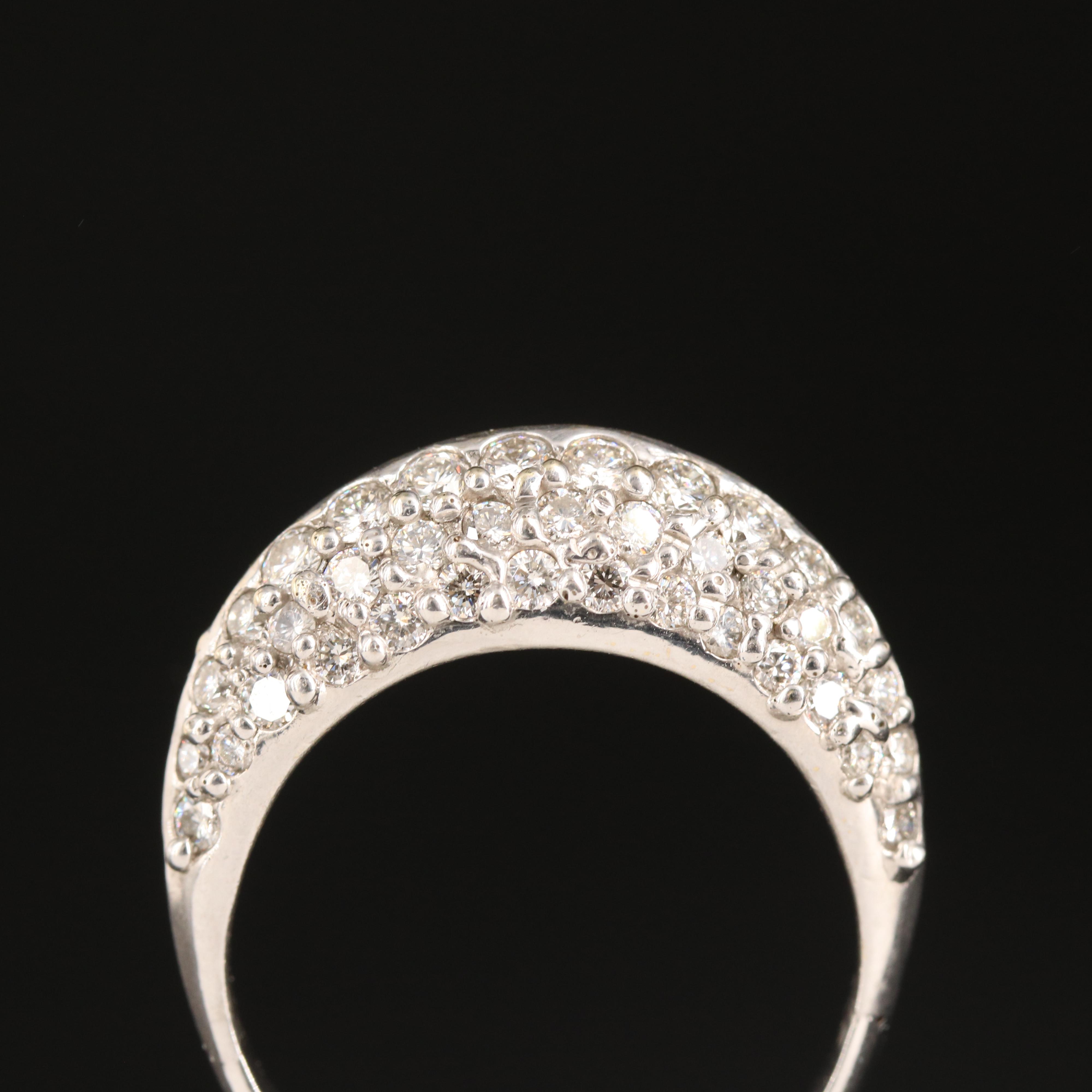 18K 2.00 CTW Pavé Diamond Knife-Edge Ring